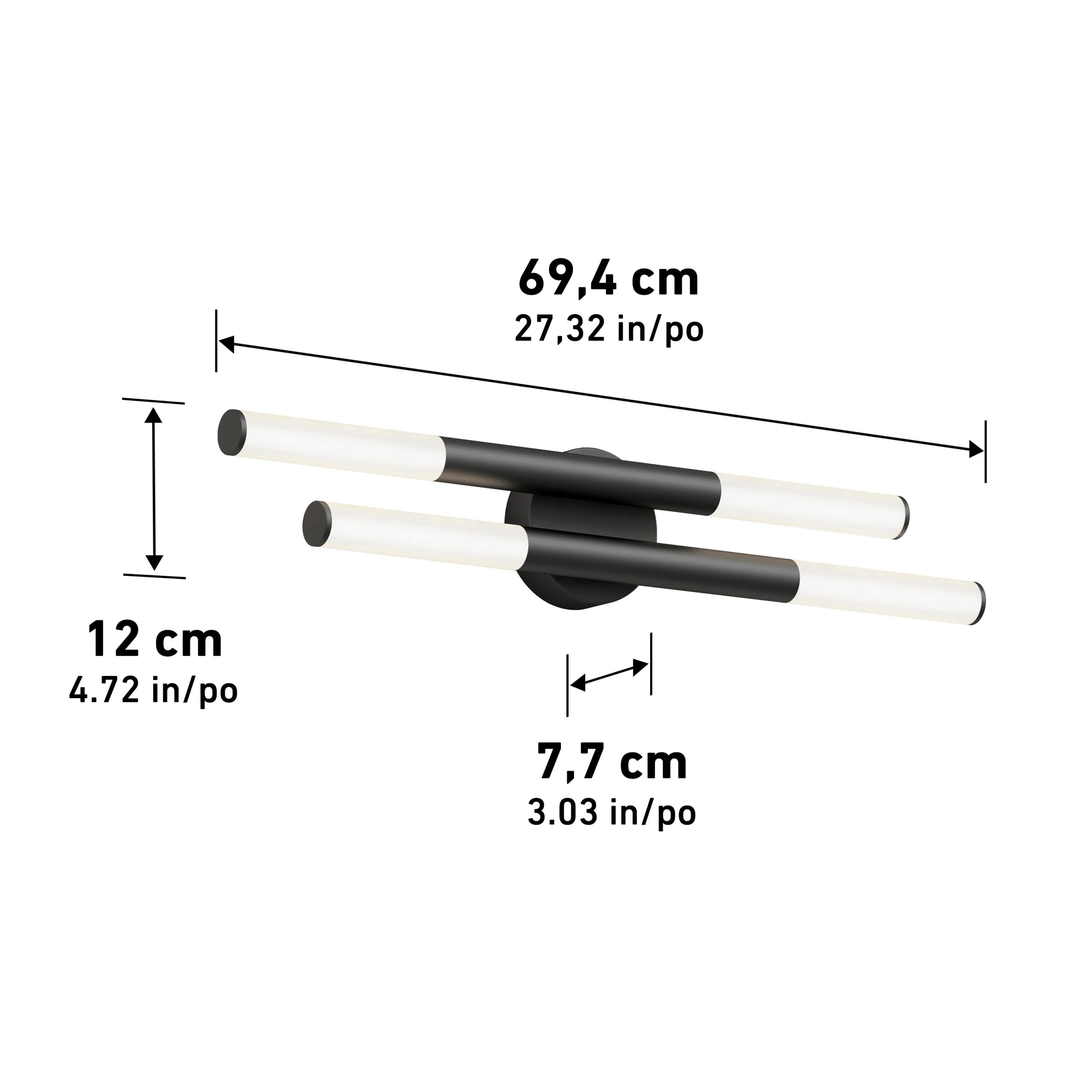 Artika Boro 27-in (69 cm) 2-Light Modern LED 5 CCT Vanity Light for Bathroom - Image 16