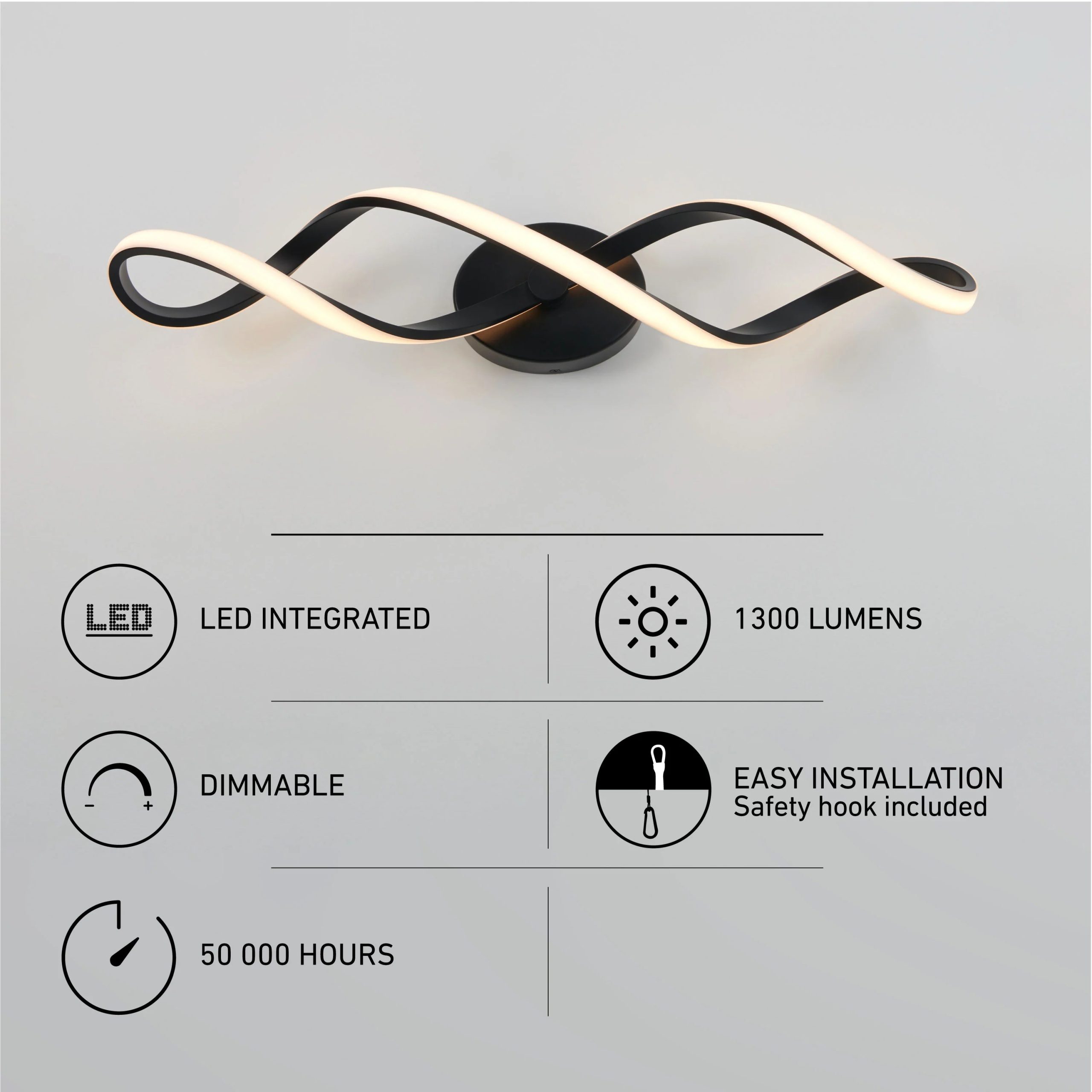 Artika Swirl 27-in (68 cm) 3-Light Modern LED Vanity Light for Bathroom - Image 18