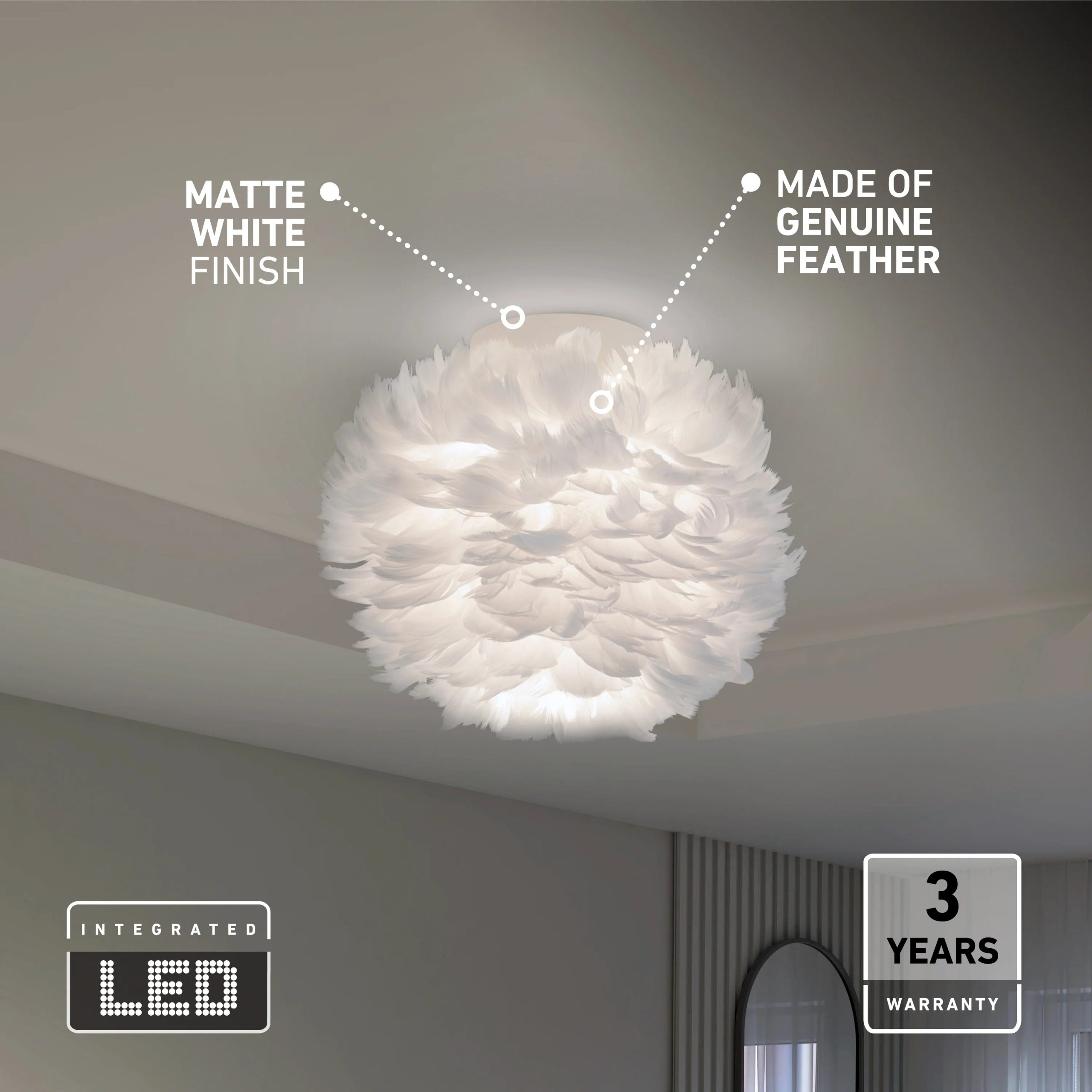 Artika Plume 12 in. (31 cm) Modern LED Flush Mount Ceiling Light - Image 8