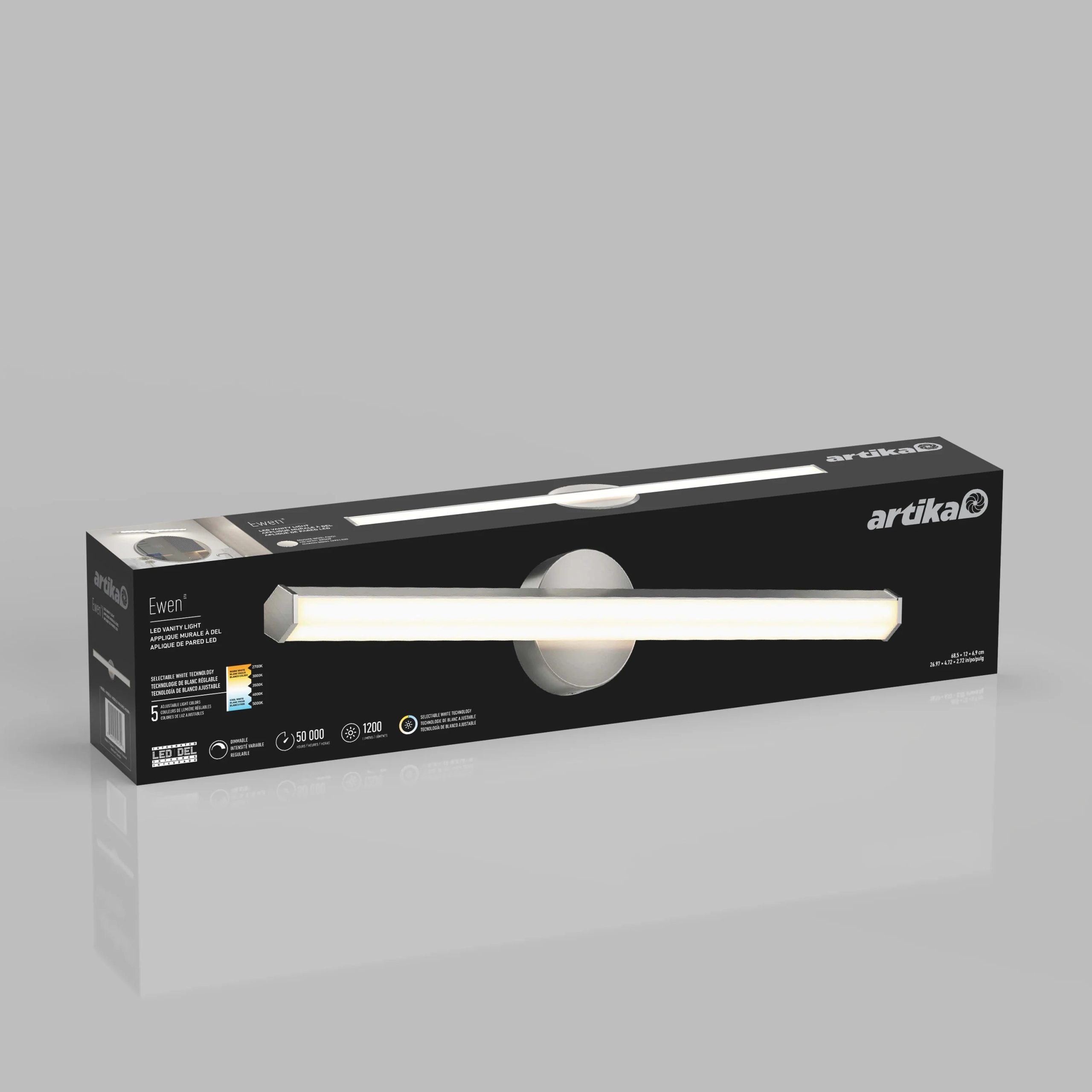 Artika Ewen 27-in (69 cm) Integrated LED 5-CCT Vanity Light Bar for Bathroom - Image 24