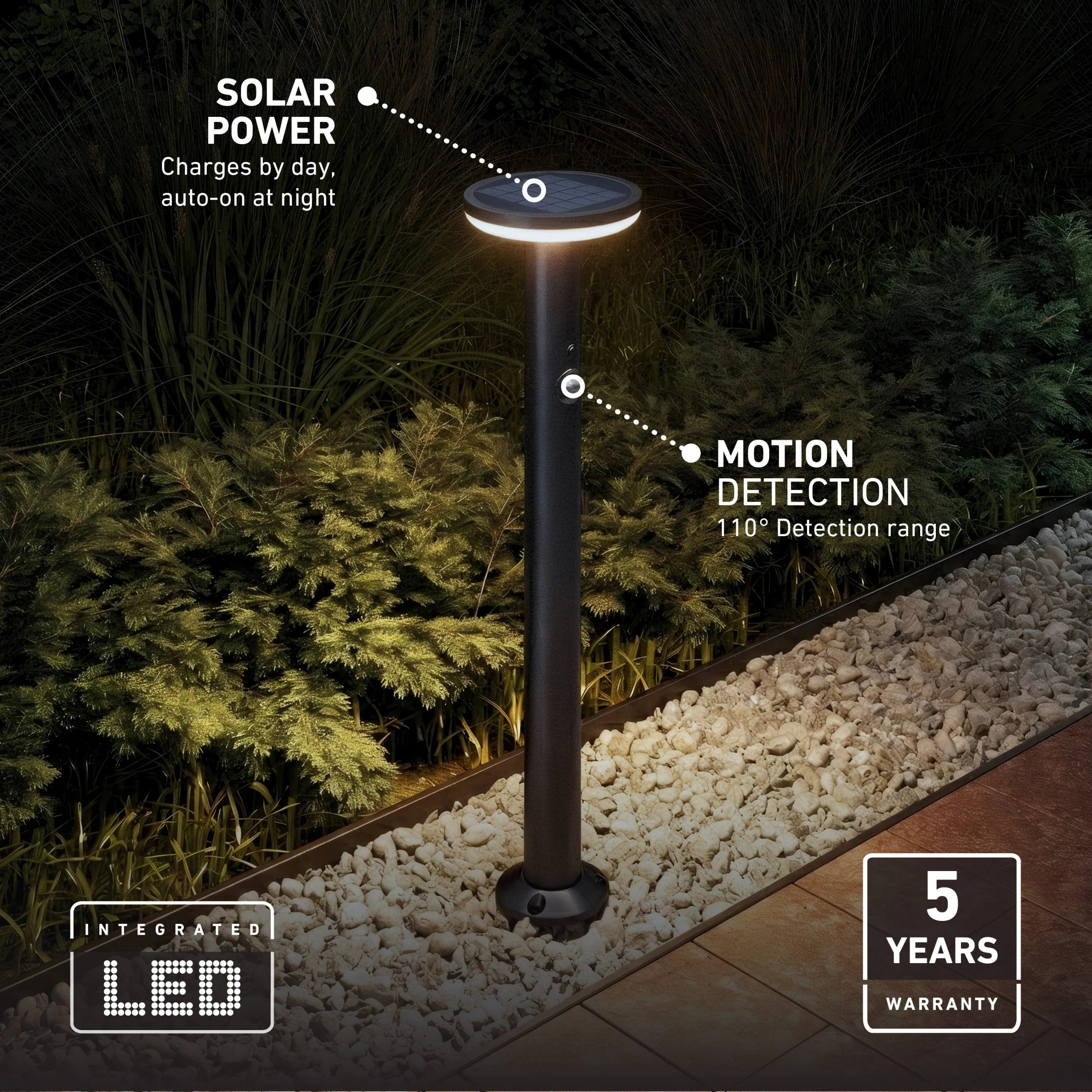 Artika Urbia Solar LED Bollard with Motion Sensor - Image 19