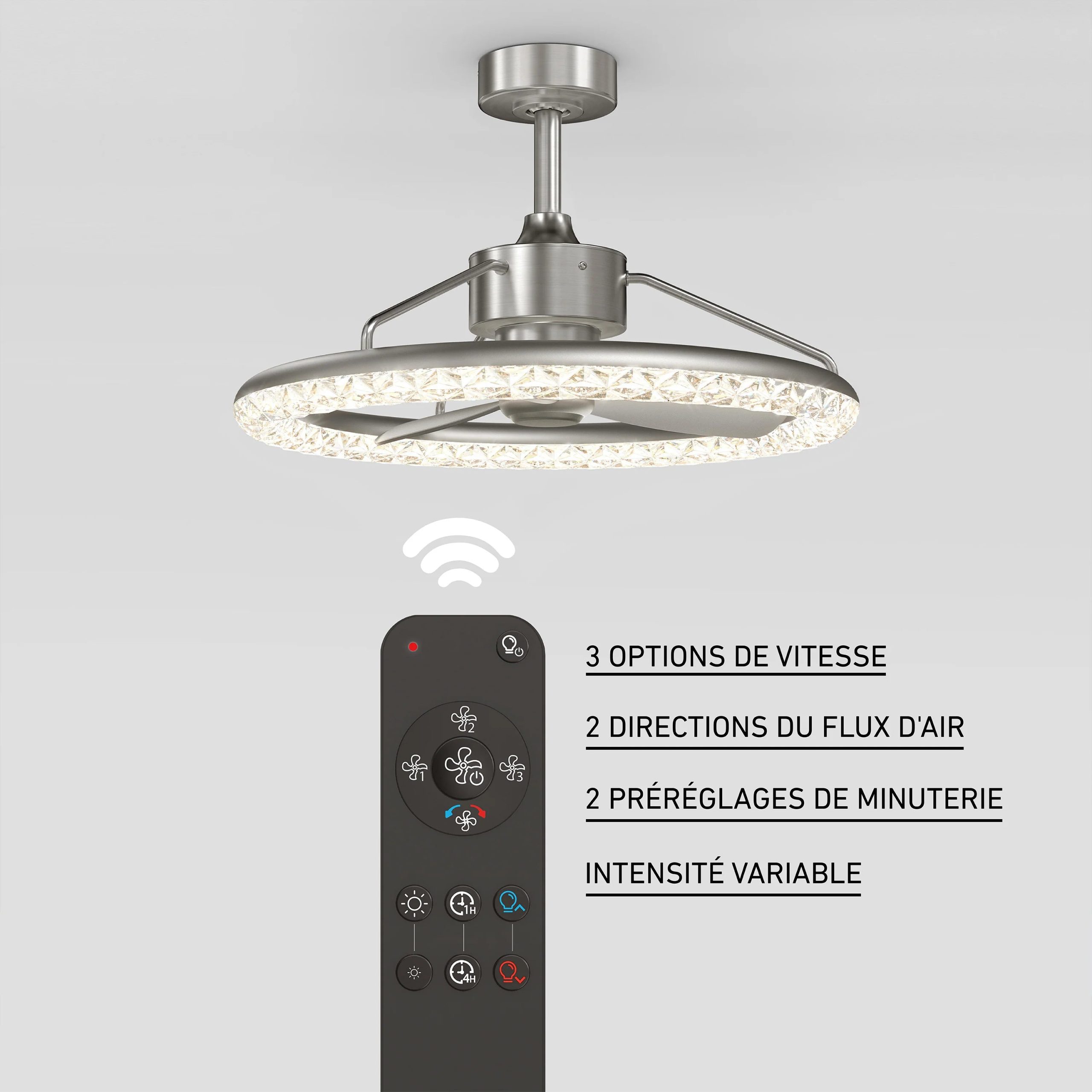Artika Carat 23 in. (58 cm) LED modern fandelier ceiling fan with light - includes remote - Image 24