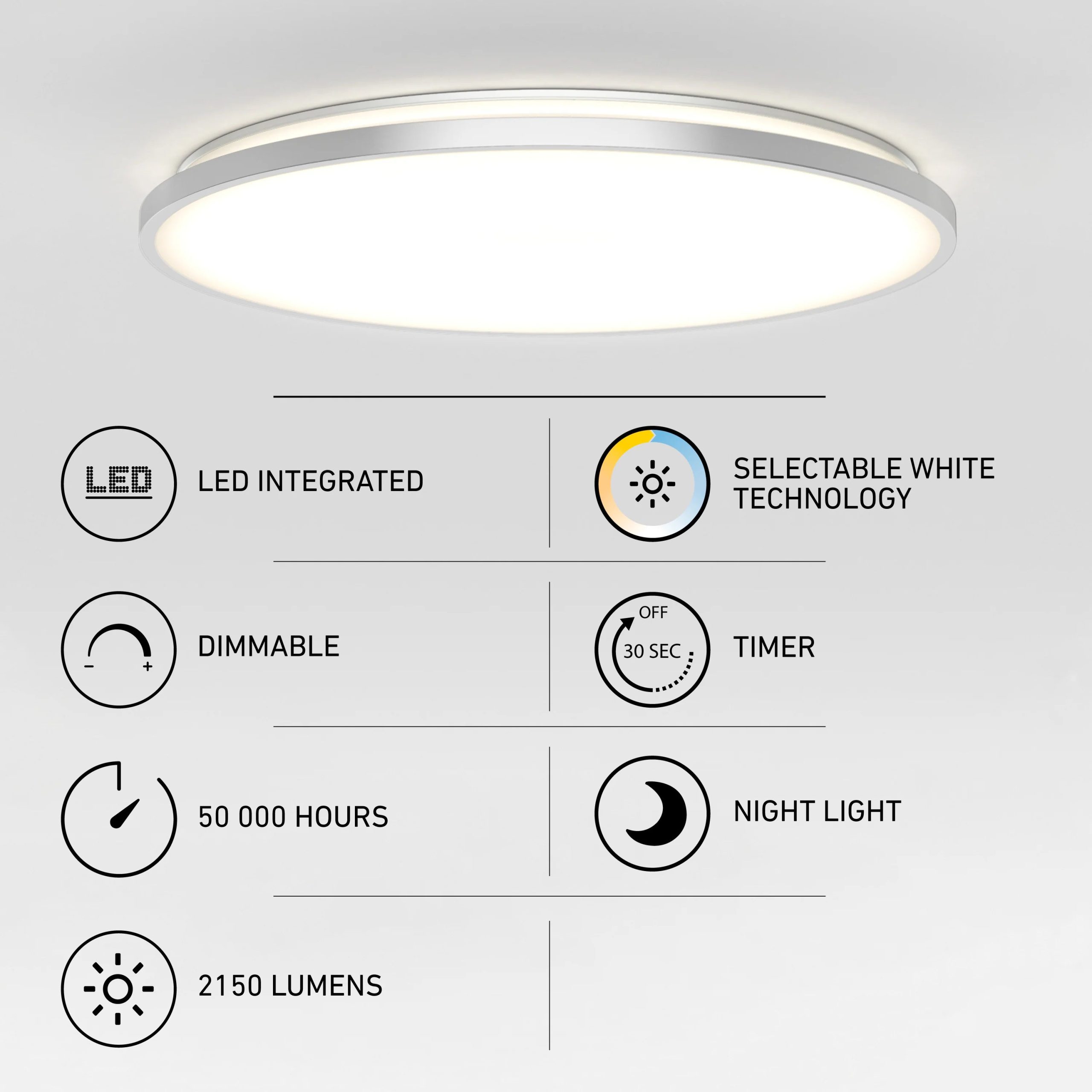 Artika Europa 21 in. (54 cm) Modern LED Flush Mount Ceiling Light - with remote - Image 23