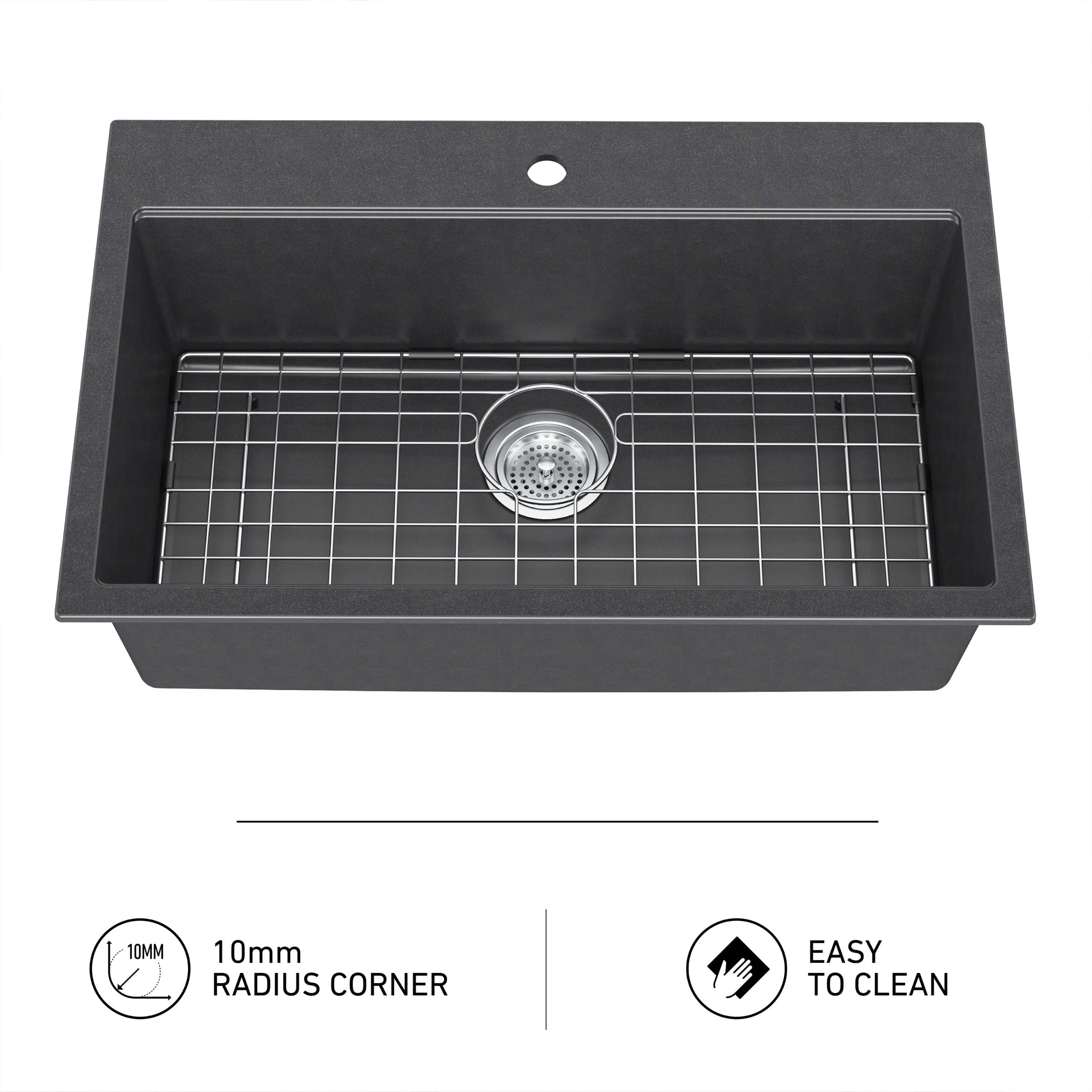 Artika Baycrest 33 in. (84 cm) Single Bowl Kitchen Sink Black - Image 9