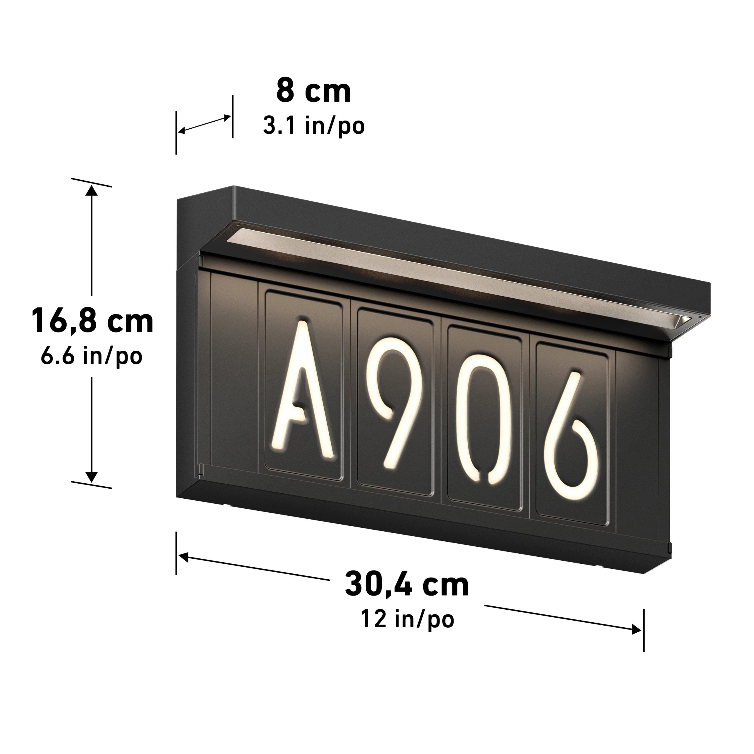 Artika Bowen solar LED outdoor address wall light 5 CCT - Image 4