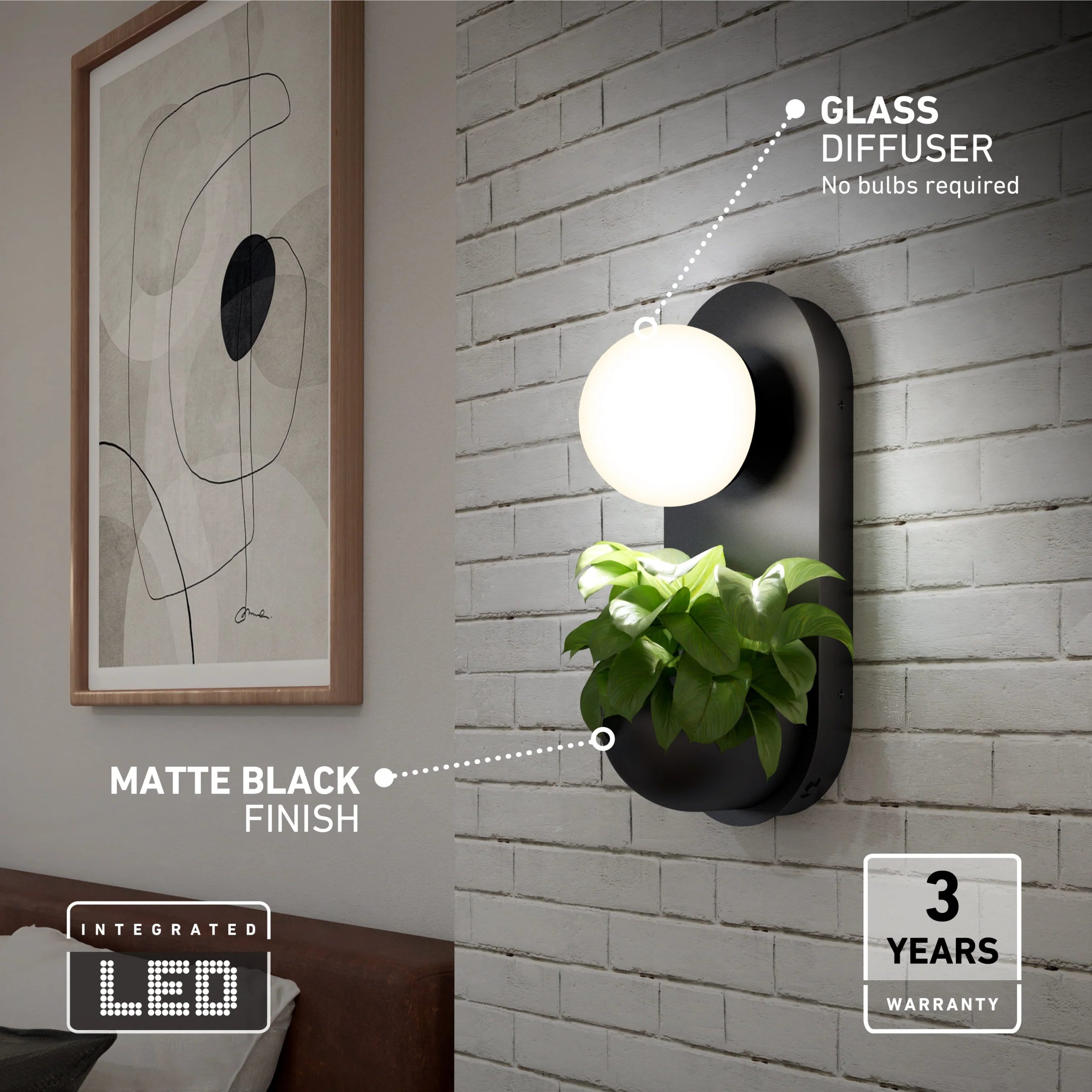 Artika Bloomfield LED modern mid-century wall sconce 5 CCT - Image 9