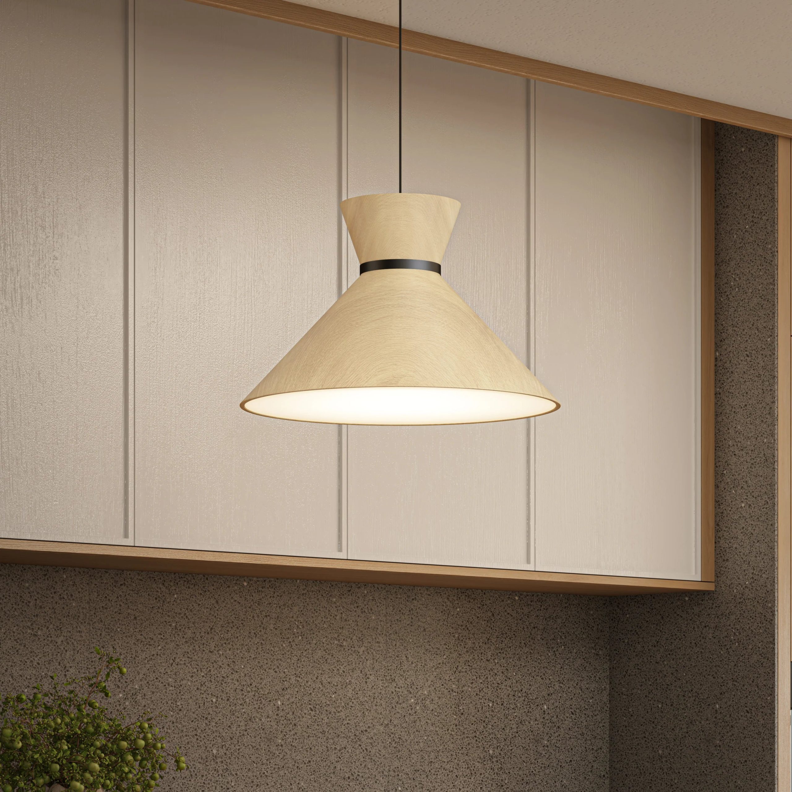Artika Inoa LED pendant light 5 CCT black and wood - Image 3