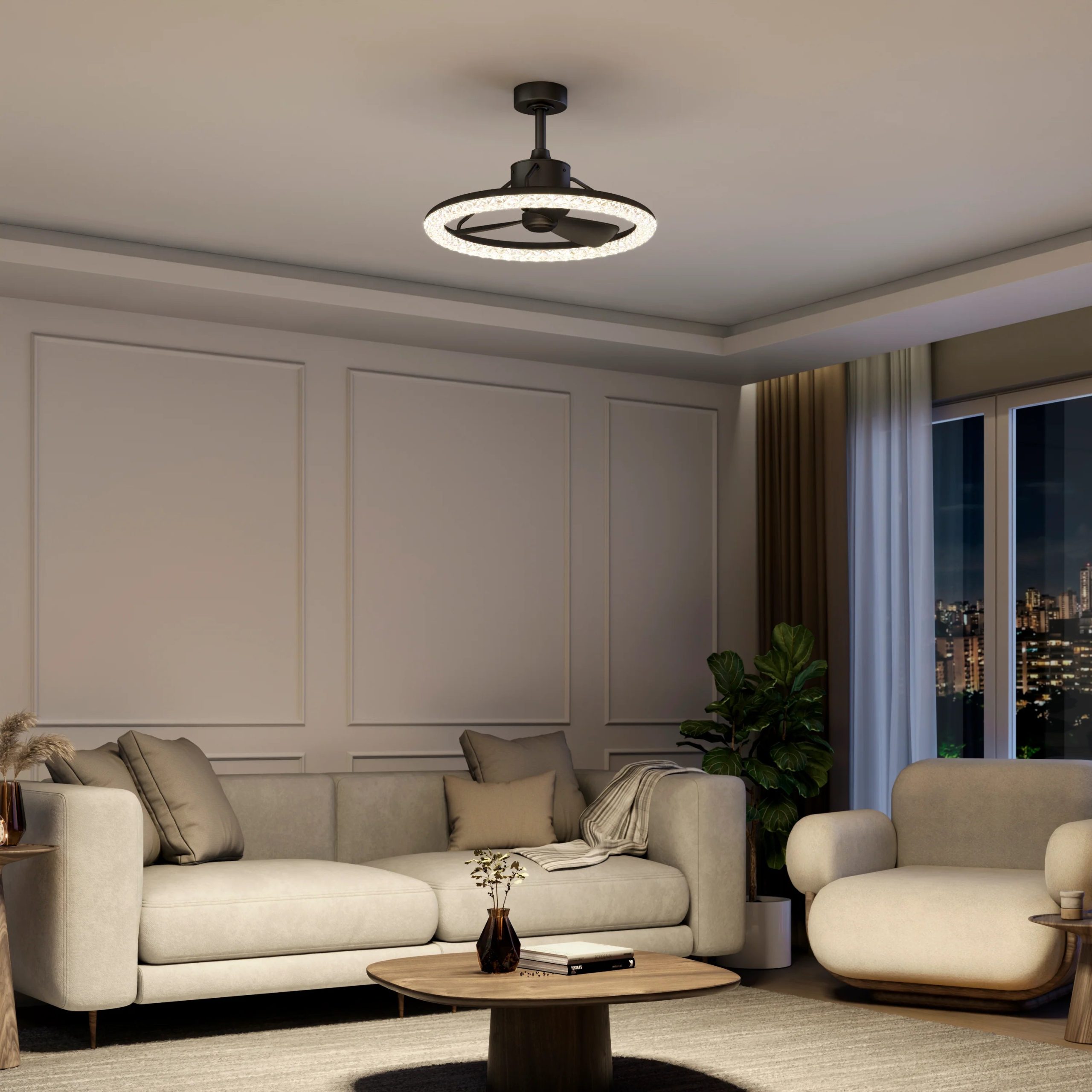 Artika Carat 23 in. (58 cm) LED modern fandelier ceiling fan with light - includes remote - Image 9