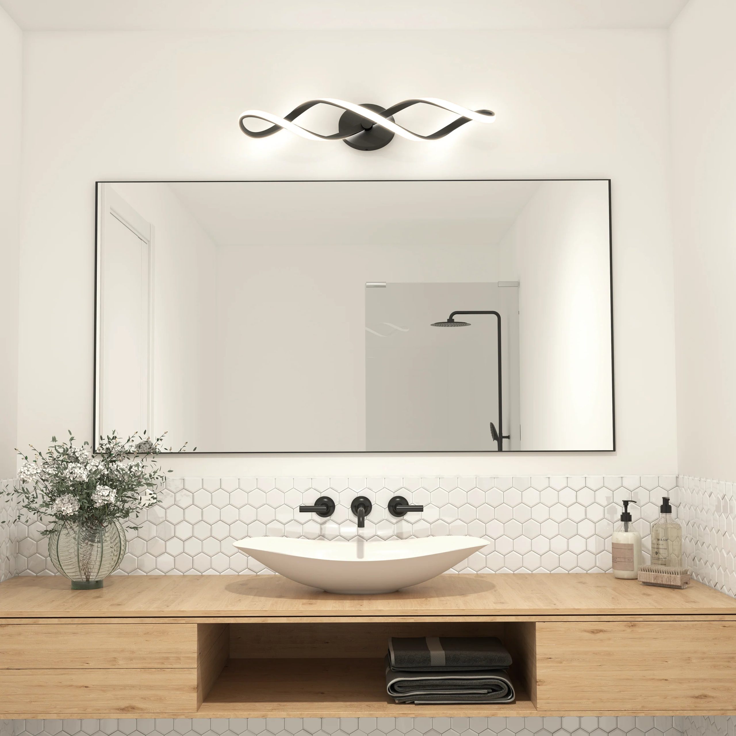 Artika Swirl 27-in (68 cm) 3-Light Modern LED Vanity Light for Bathroom - Image 22