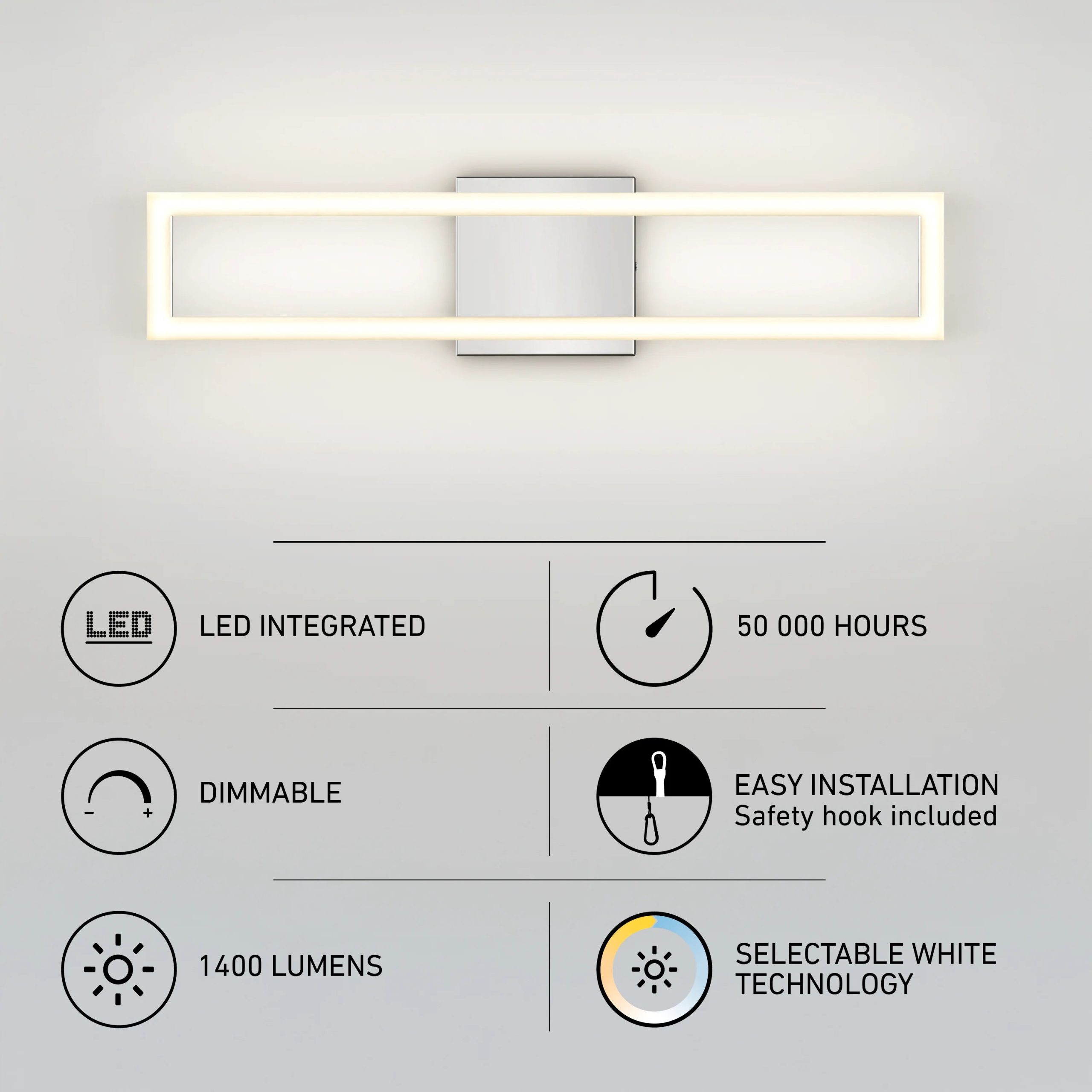 Artika Dover 27-in (69 cm) Integrated LED 5-CCT Vanity Light Bar for Bathroom - Image 6