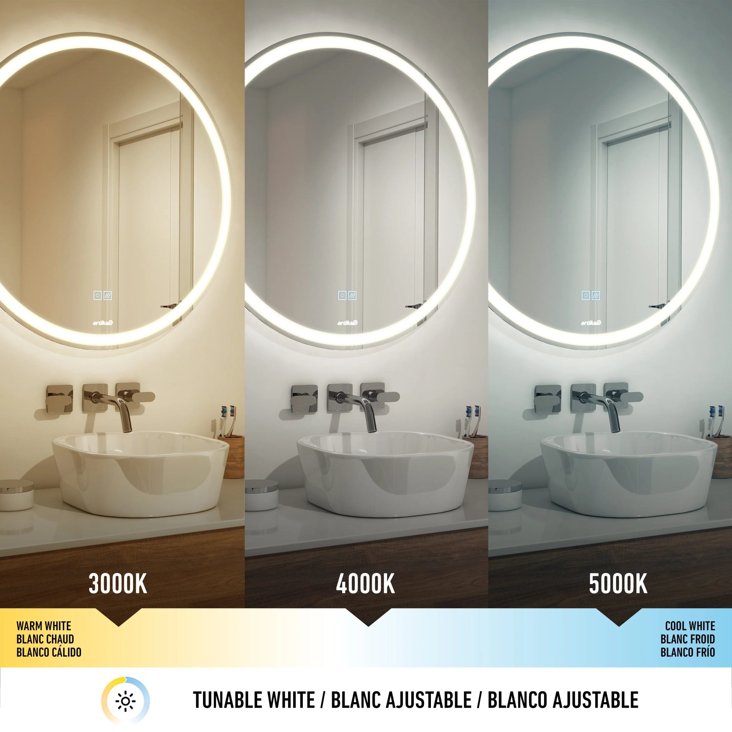 Artika Mateo 28 in. LED mirror 3 CCT with defogger - Image 7