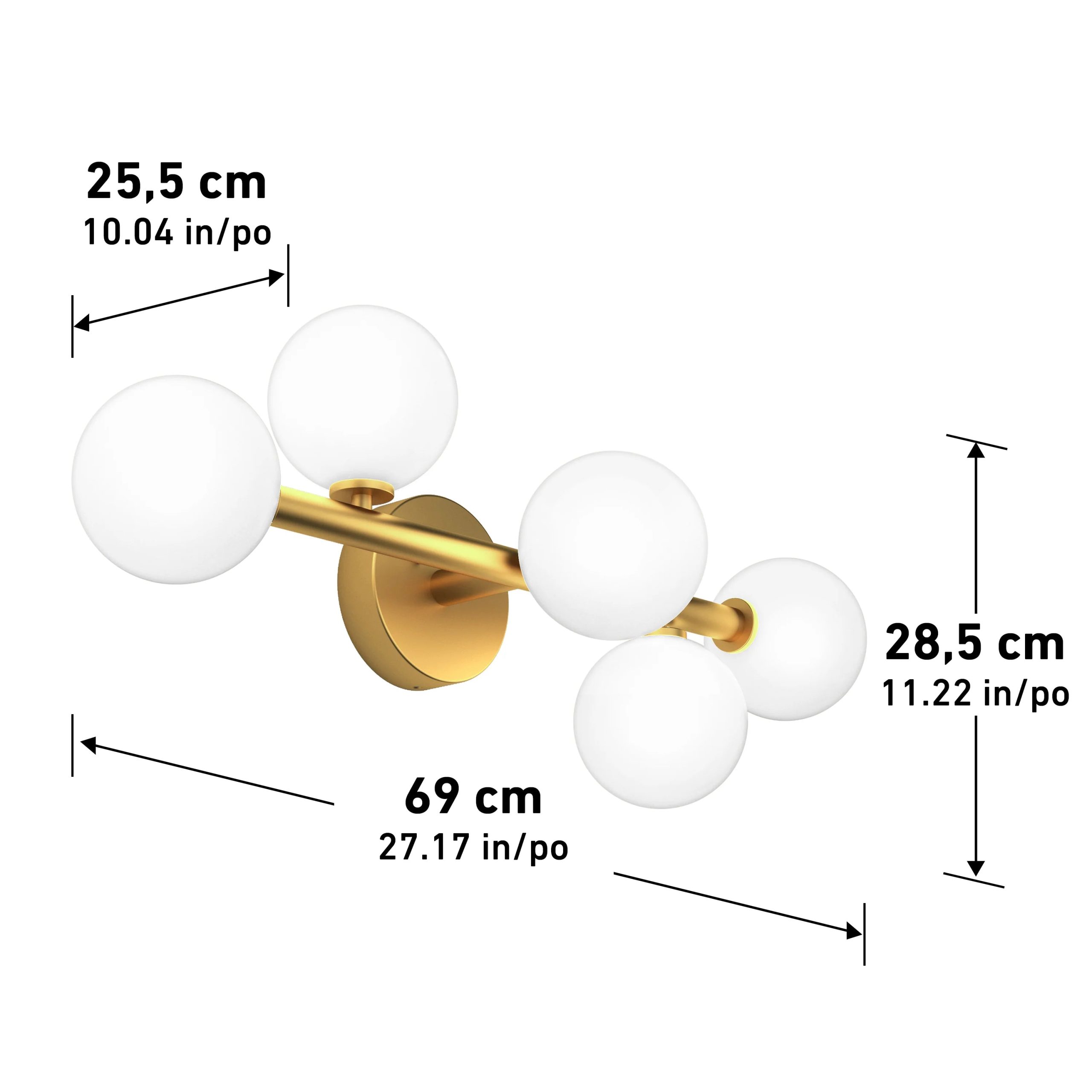 Artika Bloom 27-in (69 cm) 5-Light Modern LED Vanity Light for Bathroom - Image 12
