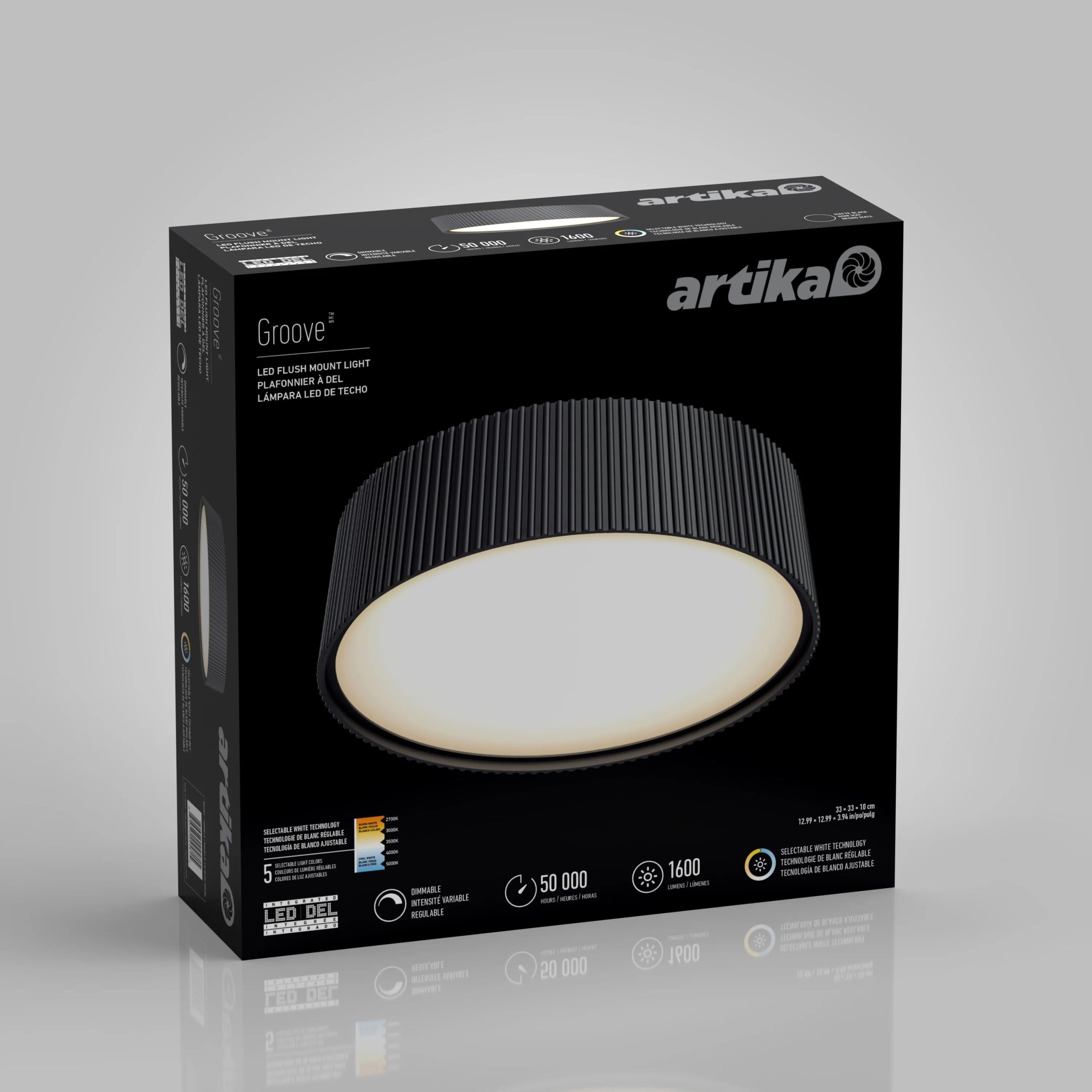 Artika Groove 13 in. (33 cm) Modern LED Flush Mount Ceiling Light 5 CCT - Image 21