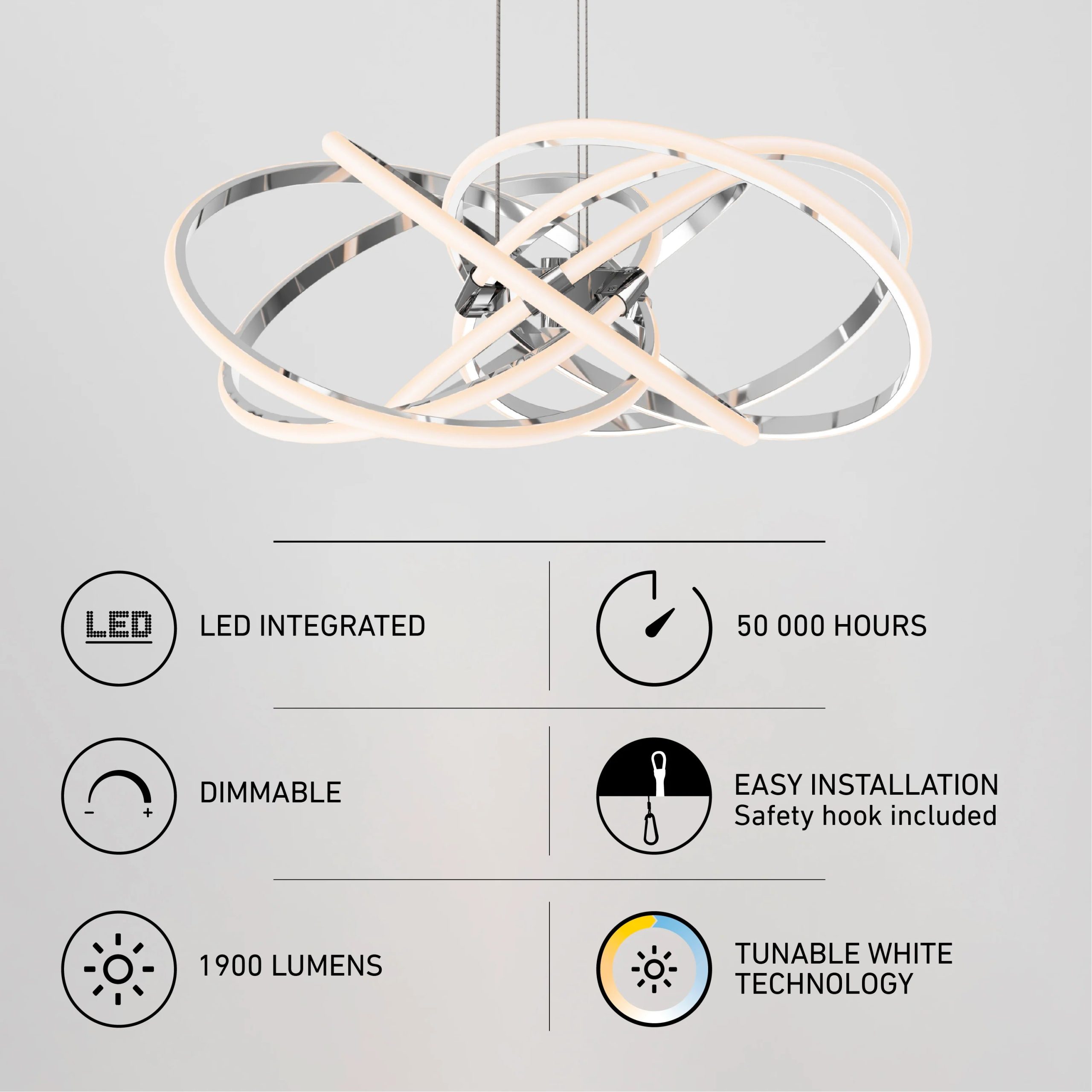 Artika Maelstrom modern LED pendant light 5 CCT - Image 9