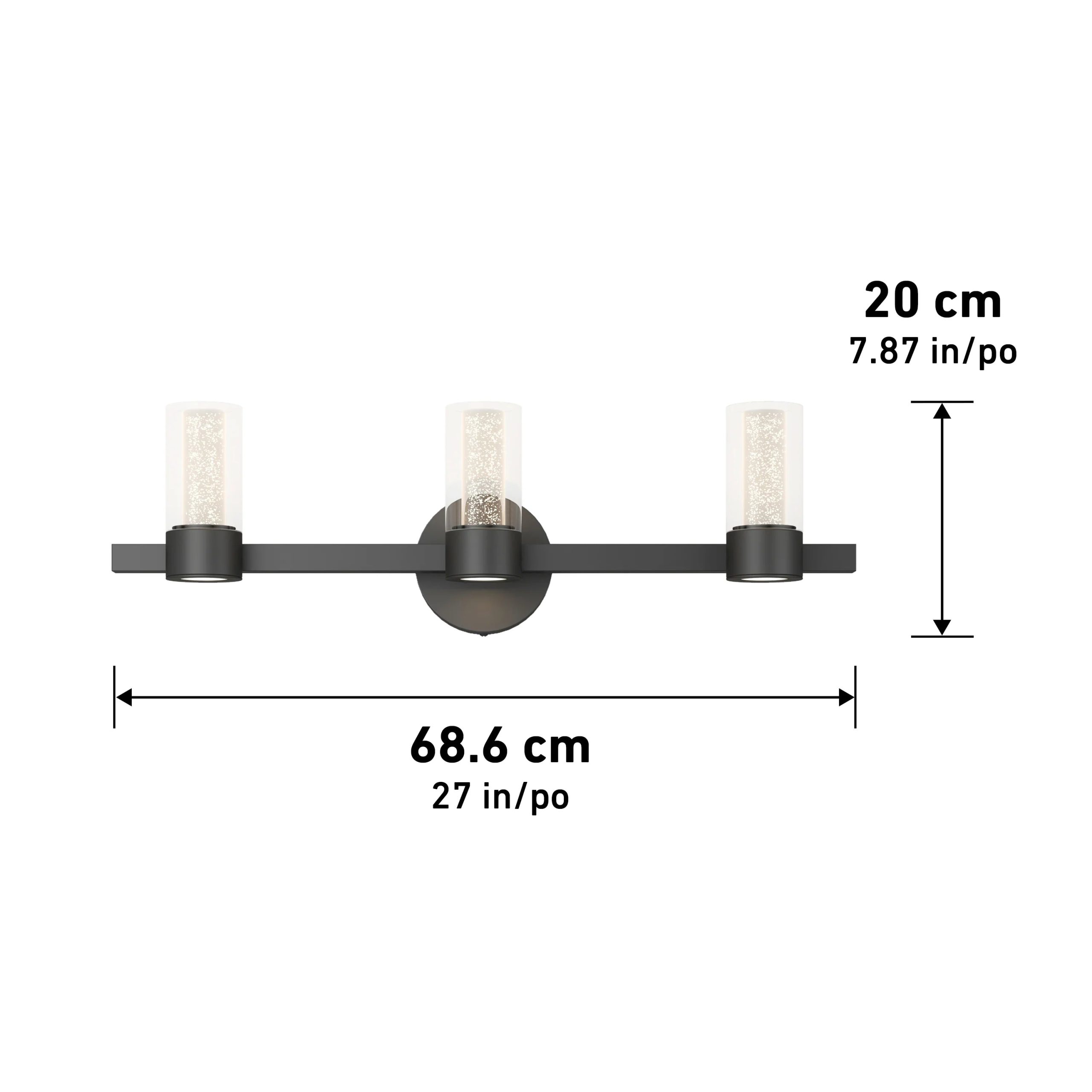 Artika Novello 27-in (69 cm) 3-Light Modern LED Vanity Light for Bathroom - Image 11