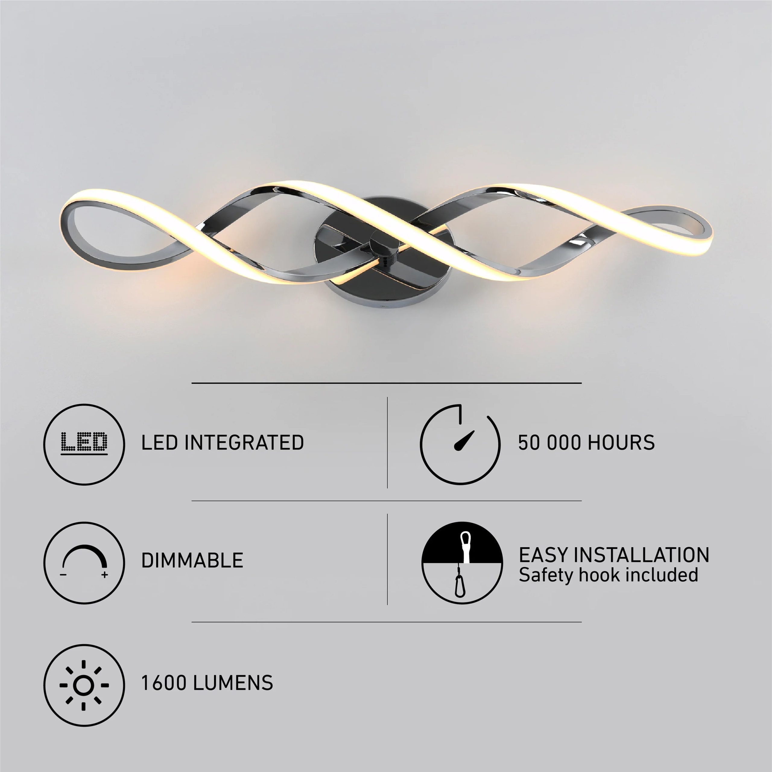 Artika Swirl 27-in (68 cm) 3-Light Modern LED Vanity Light for Bathroom - Image 28