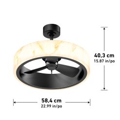 Alternative view of Artika Selena 23 in. (58 cm) LED modern fandelier ceiling fan with light - includes remote