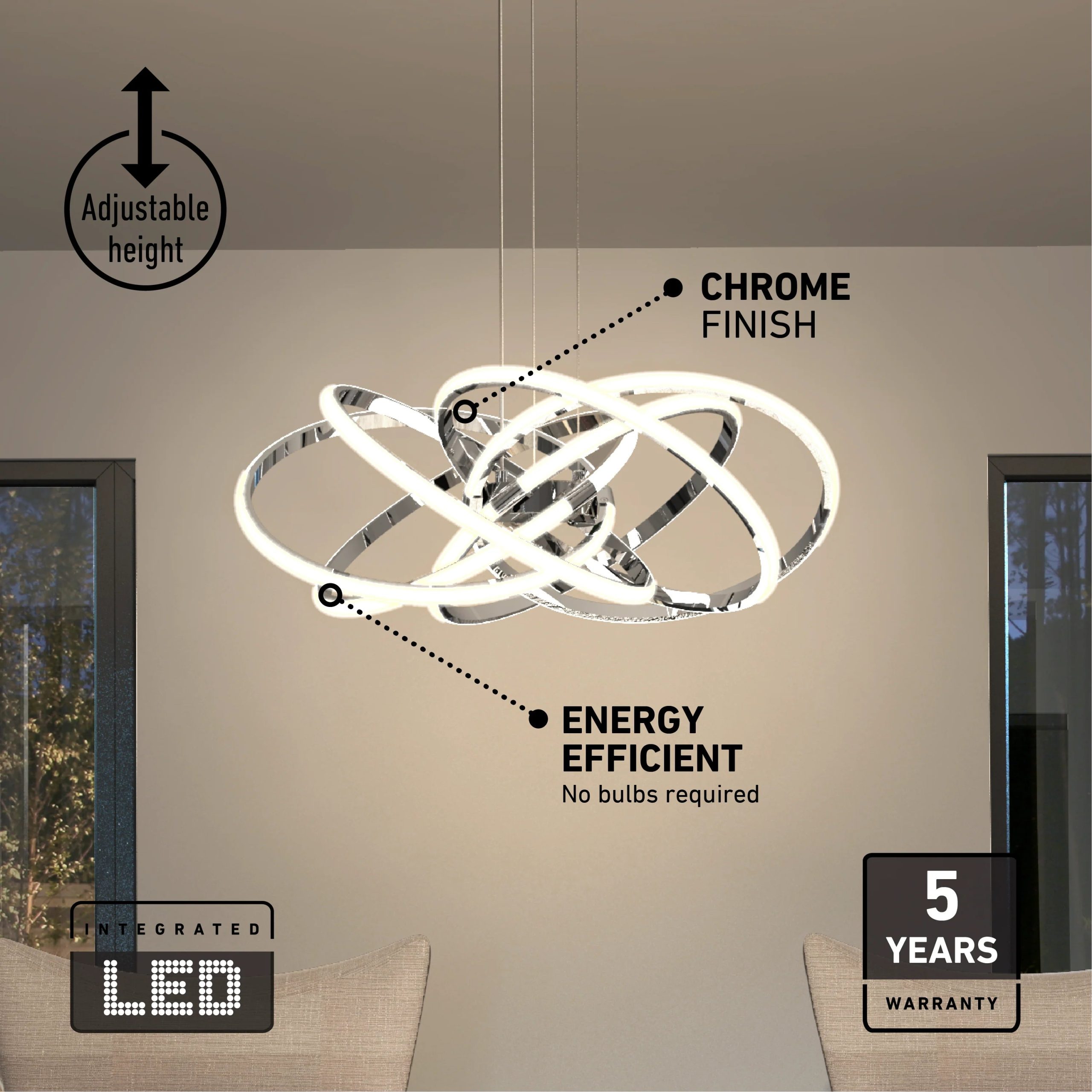Artika Maelstrom modern LED pendant light 5 CCT - Image 8