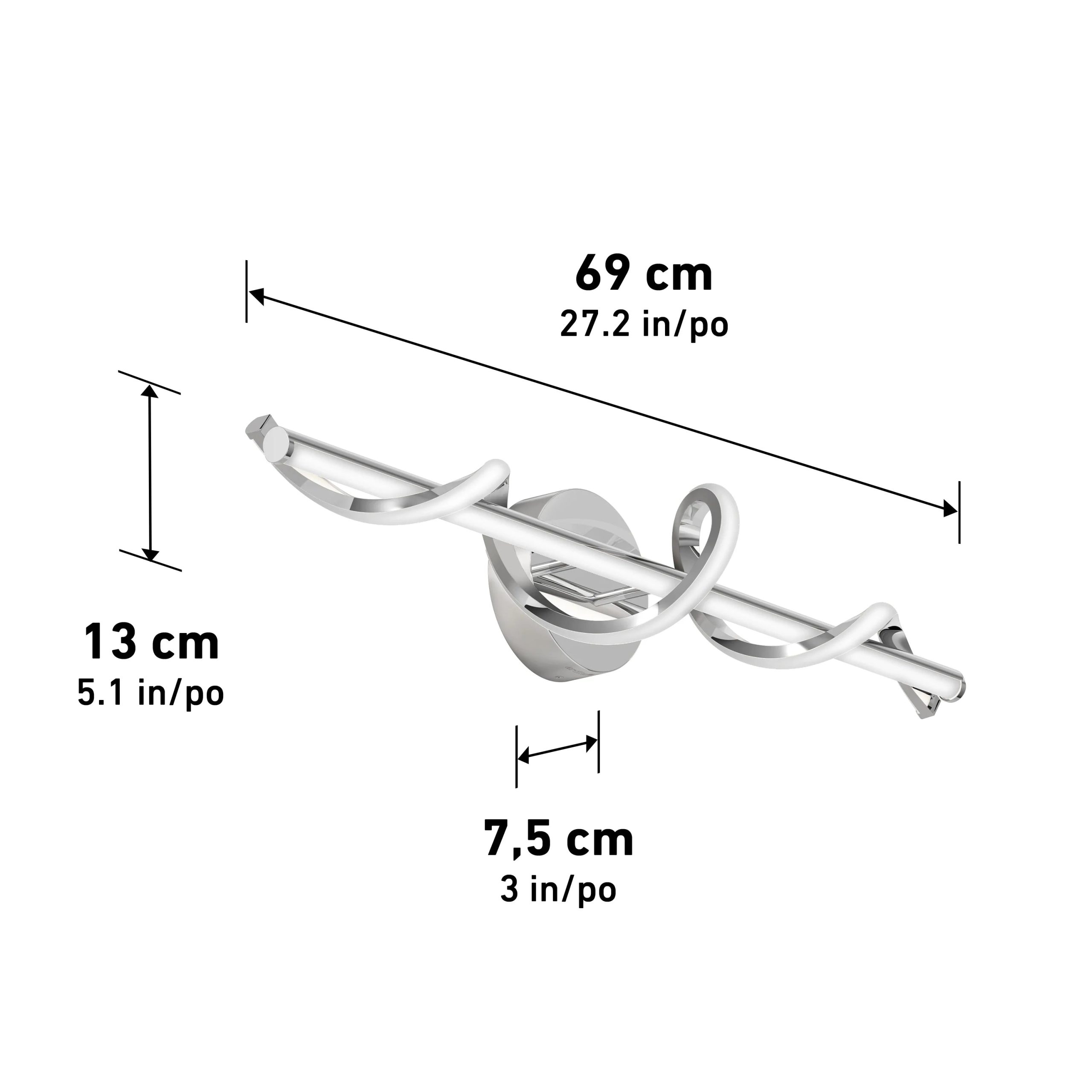 Artika Coda 27-in (69 cm) Integrated LED 5-CCT Vanity Light Bar for Bathroom - Image 9