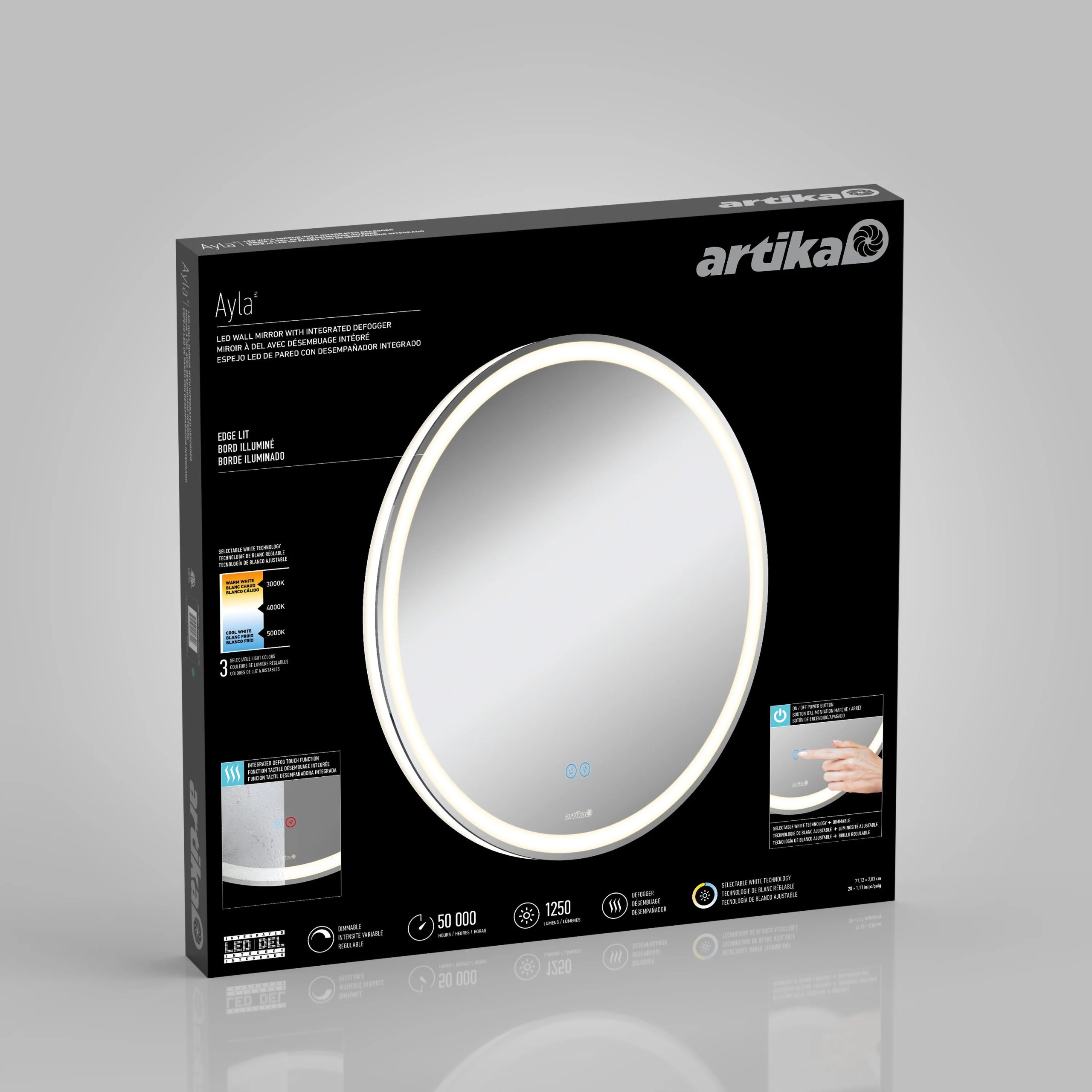 Artika Ayla 28 in. LED mirror 3 CCT with defogger - Image 12