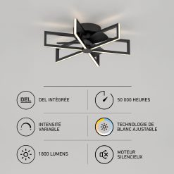 Alternative view of Artika Swirl 26 in. (67 cm) LED modern fandelier ceiling fan with light - includes remote