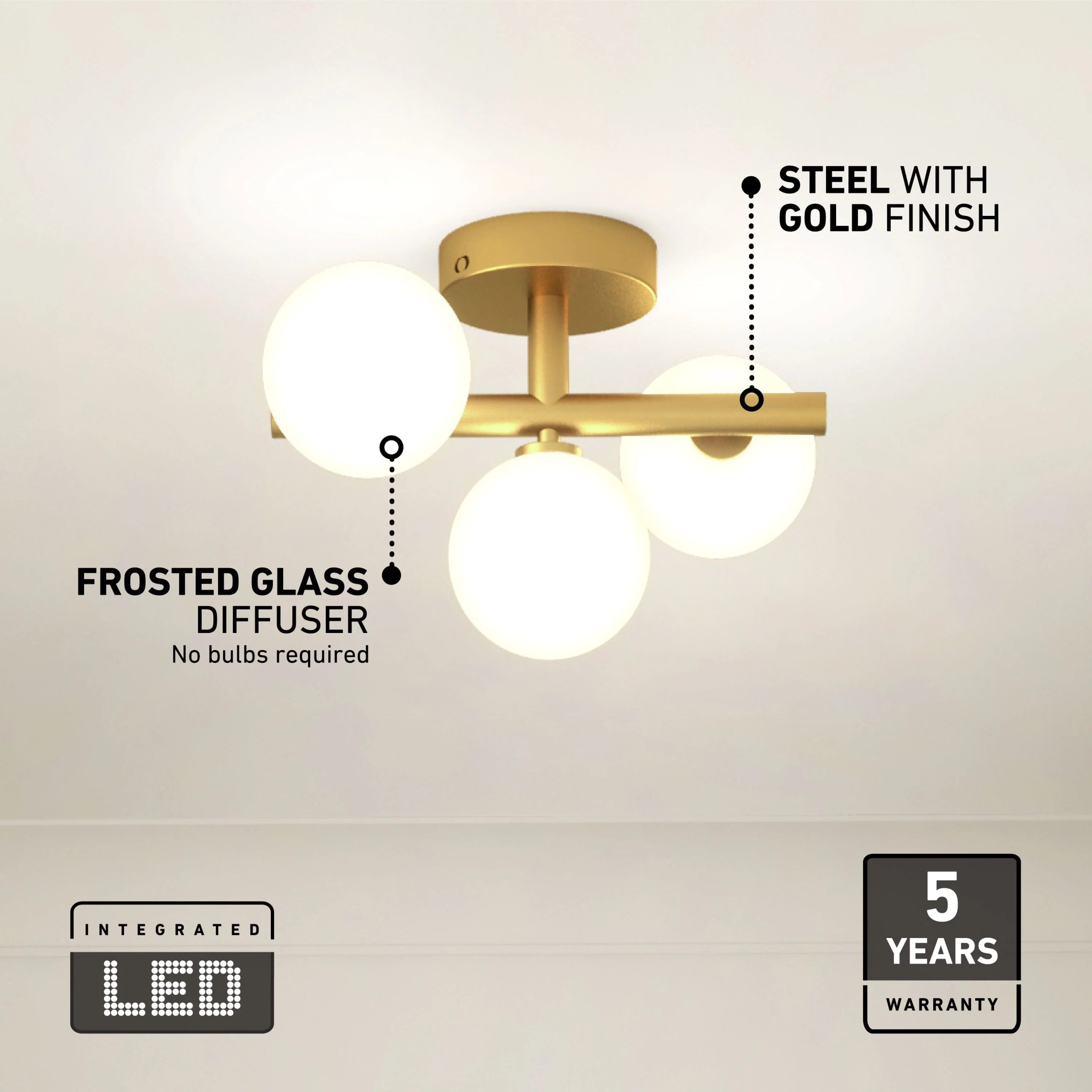 Artika Bloom 3-light 13 in. (33 cm) Modern LED Flush Mount Ceiling Light 5 CCT - Image 9