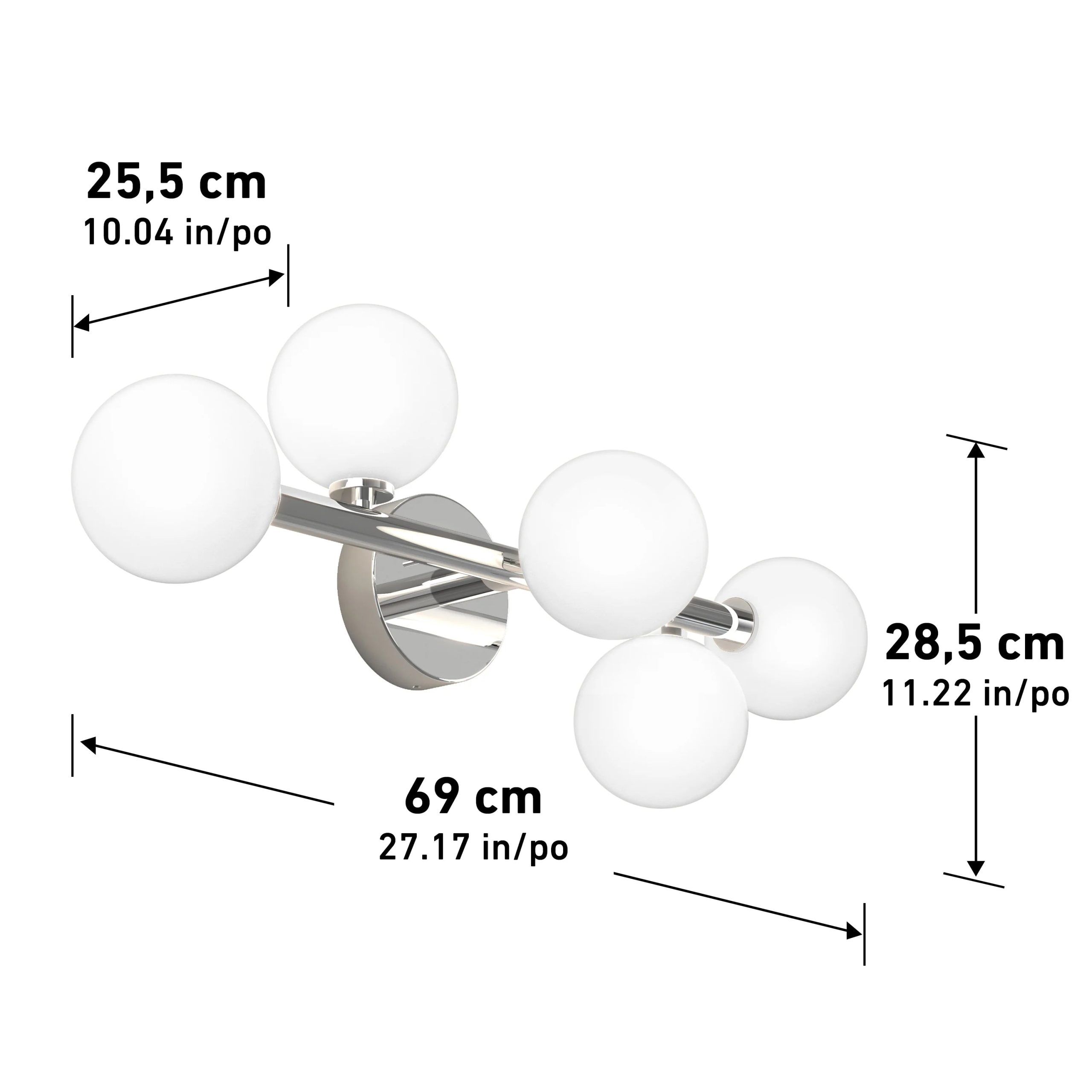Artika Bloom 27-in (69 cm) 5-Light Modern LED Vanity Light for Bathroom - Image 5