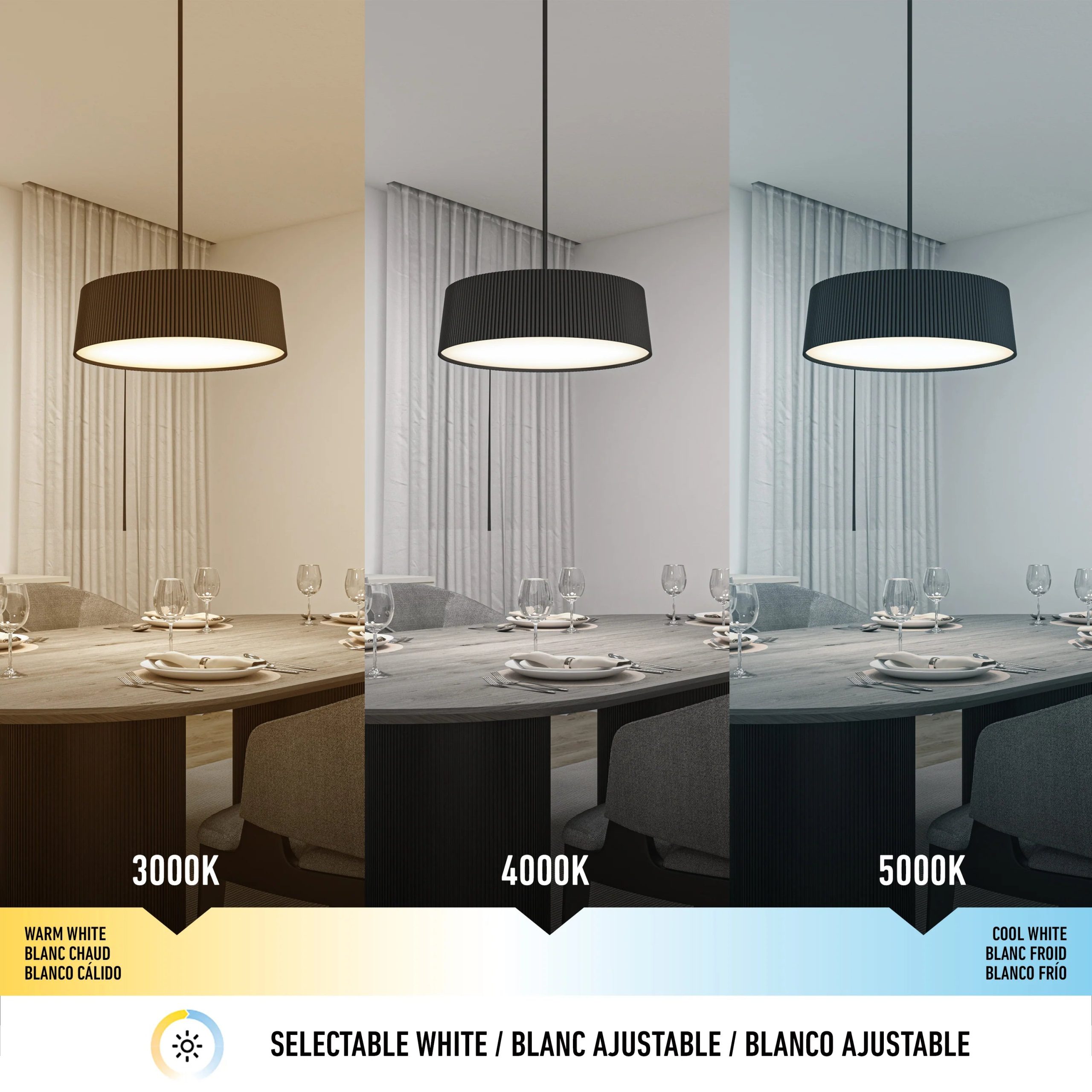 Artika Groove Drum LED contemporary pendant light 3 CCT - Image 4