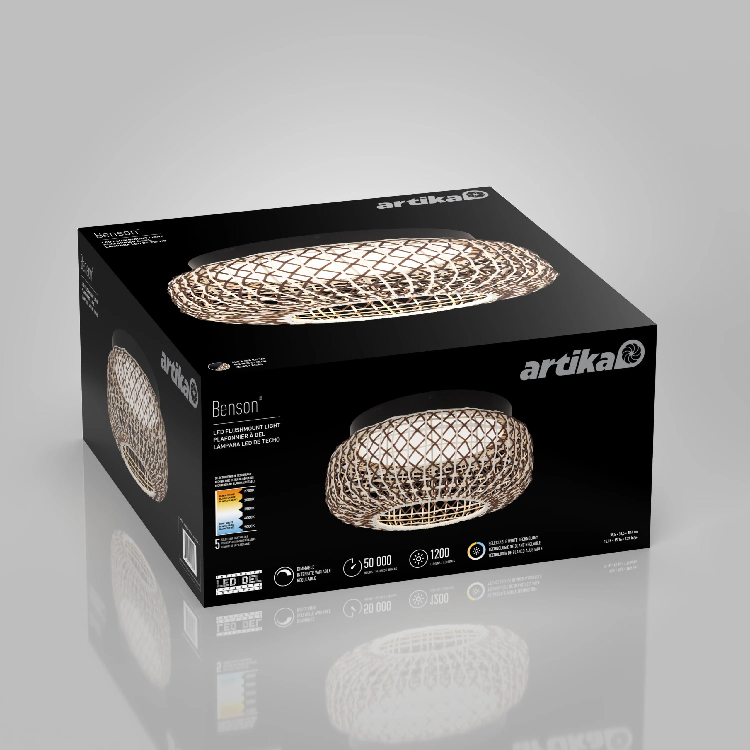 Artika Benson 15 in. (39 cm) Modern LED Flush Mount Ceiling Light 5 CCT - Image 4