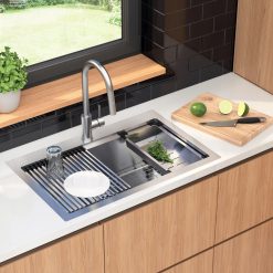 Alternative view of Artika Newport 33 in. single bowl stainless steel workstation sink