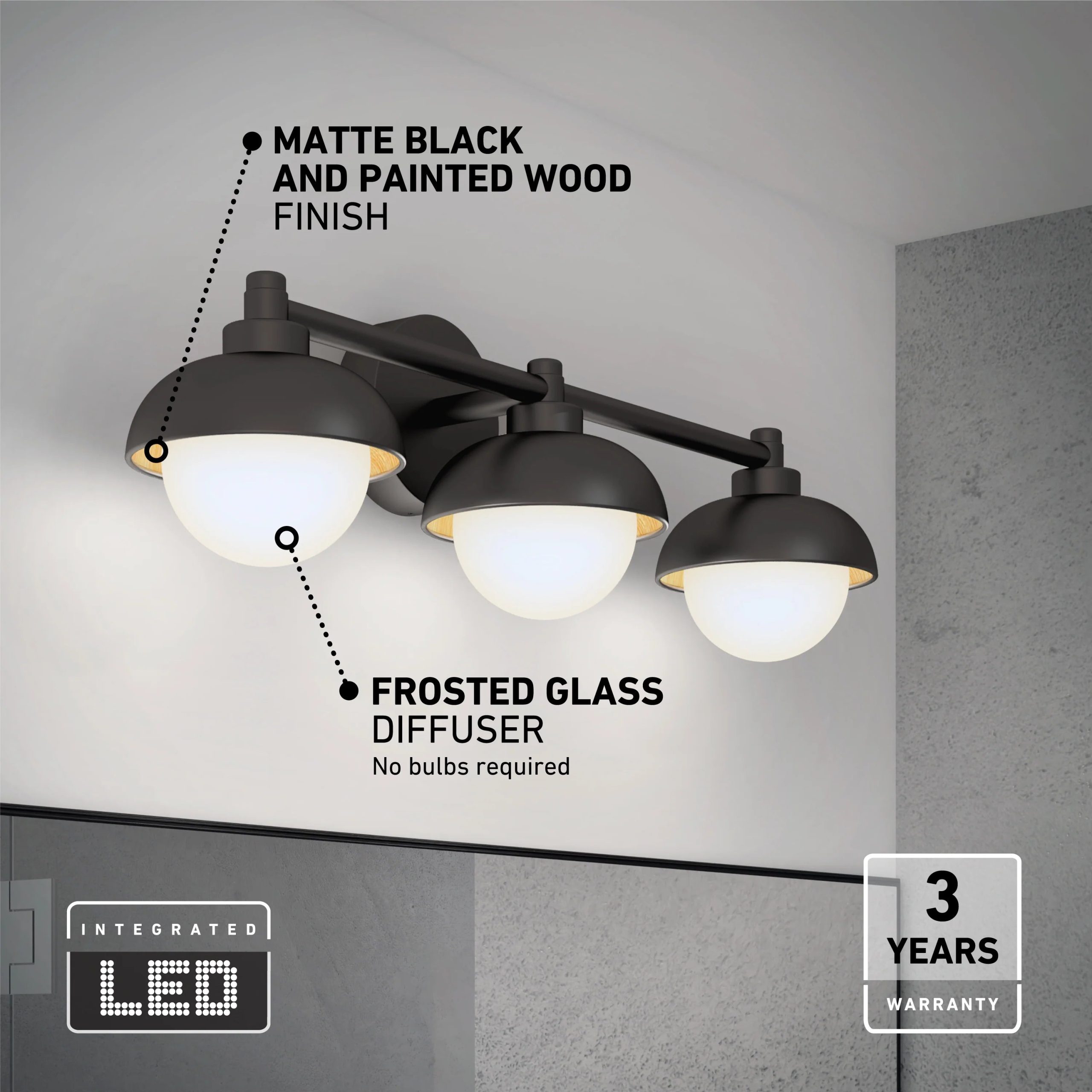 Artika Boden 27-in (69 cm) Integrated LED 5-CCT Vanity Light Bar for Bathroom - Image 10