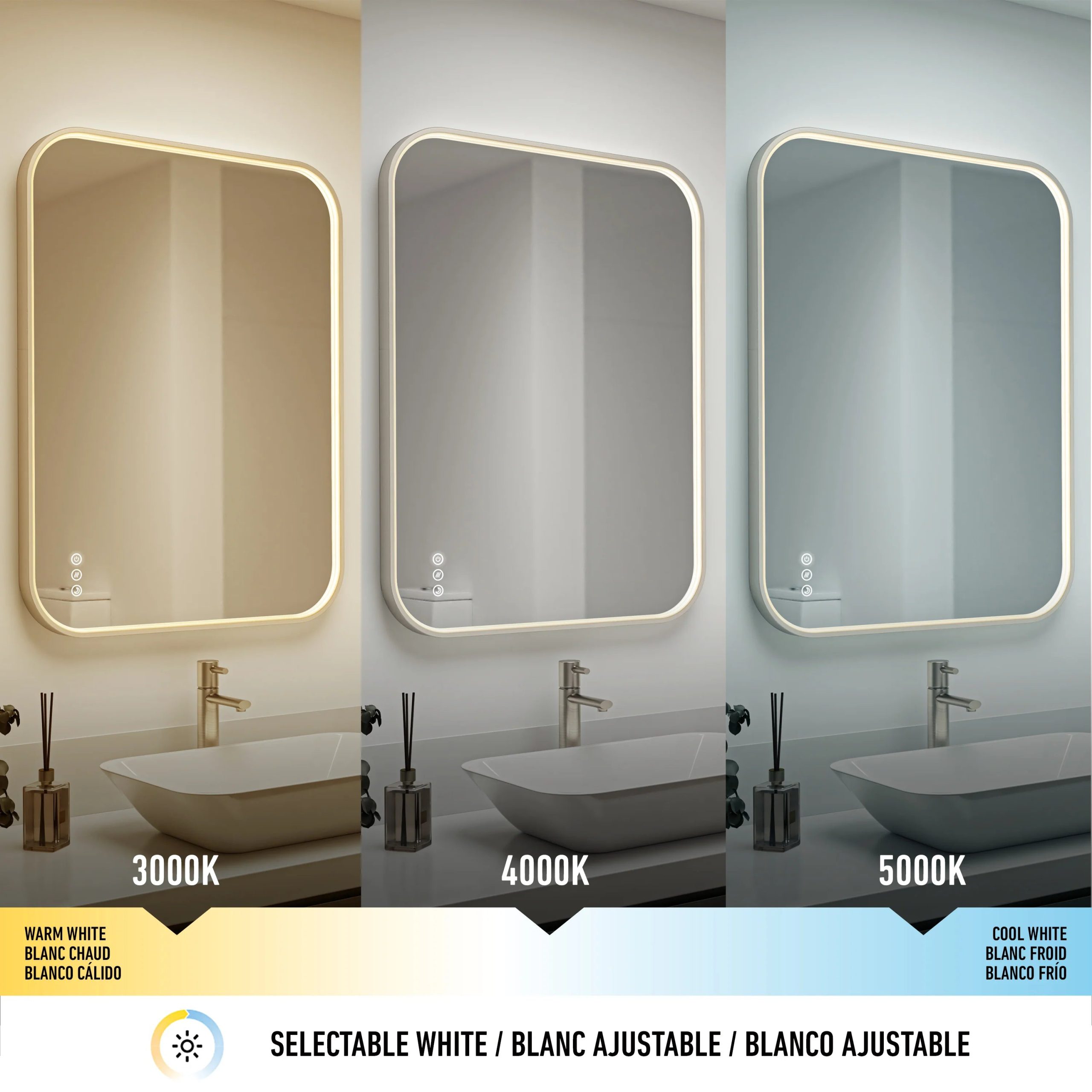 Artika Royce 24 in. x 32 in. (61 x 81 cm) Dimmable Anti-Fog LED Mirror - Image 73