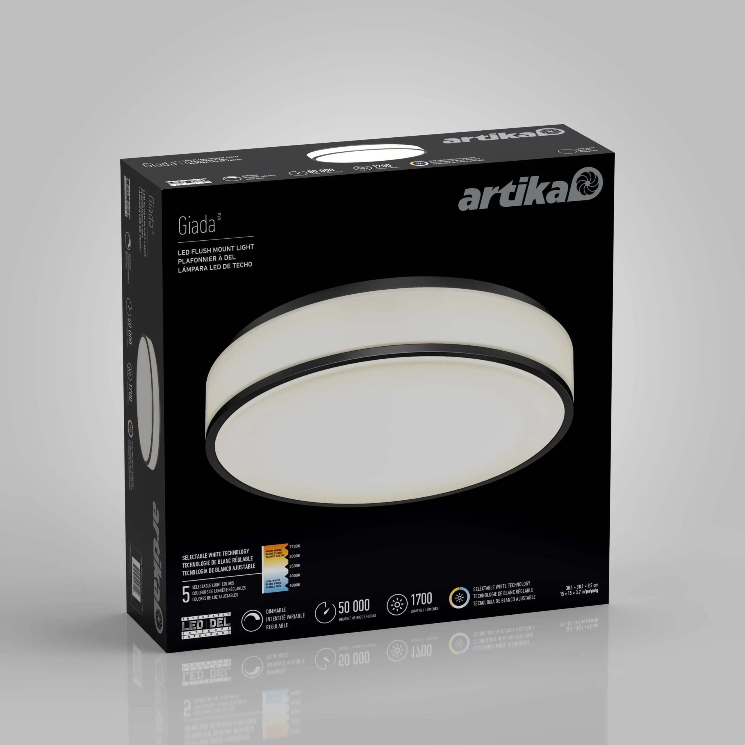 Artika Giada 15 in. (38 cm) Modern LED Flush Mount Ceiling Light 5 CCT - Image 11