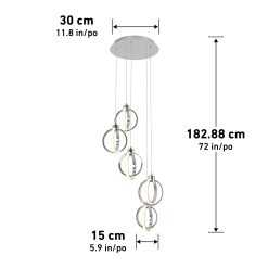 Alternative view of Artika Soho modern 5-light LED pendant light