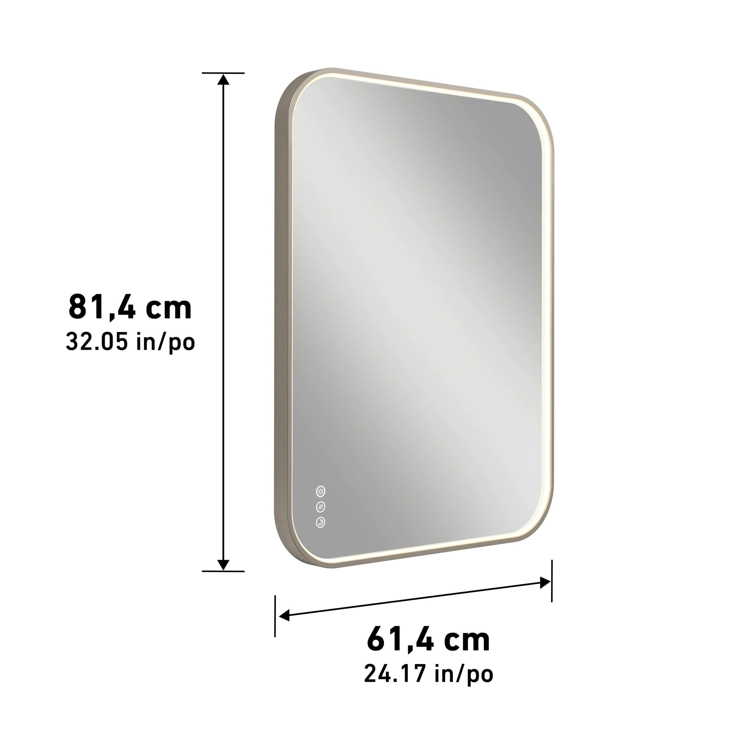 Artika Royce 24 in. x 32 in. (61 x 81 cm) Dimmable Anti-Fog LED Mirror - Image 3
