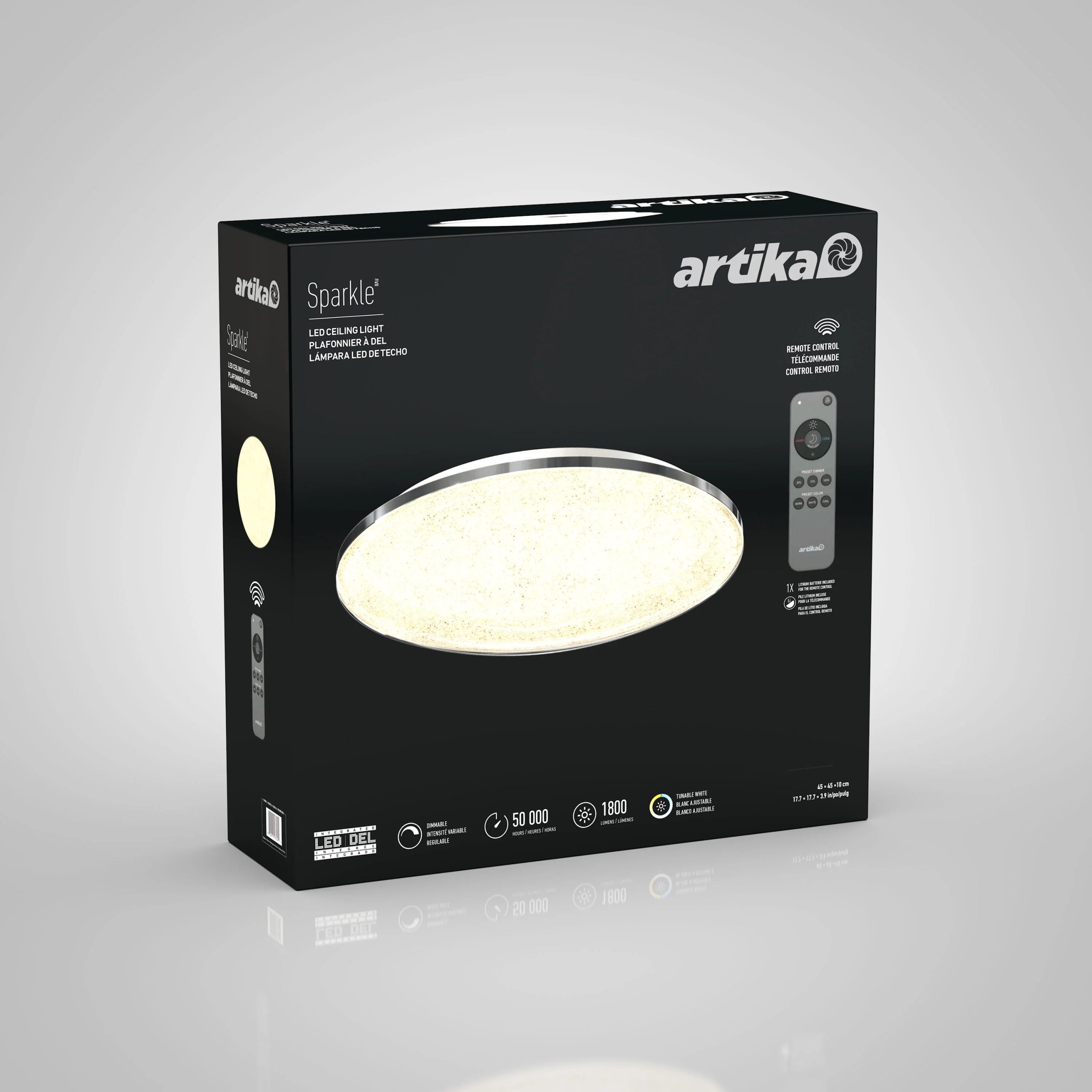 Artika Sparkle 18 in. (45 cm) Modern LED Flush Mount Ceiling Light - With Remote - Image 11