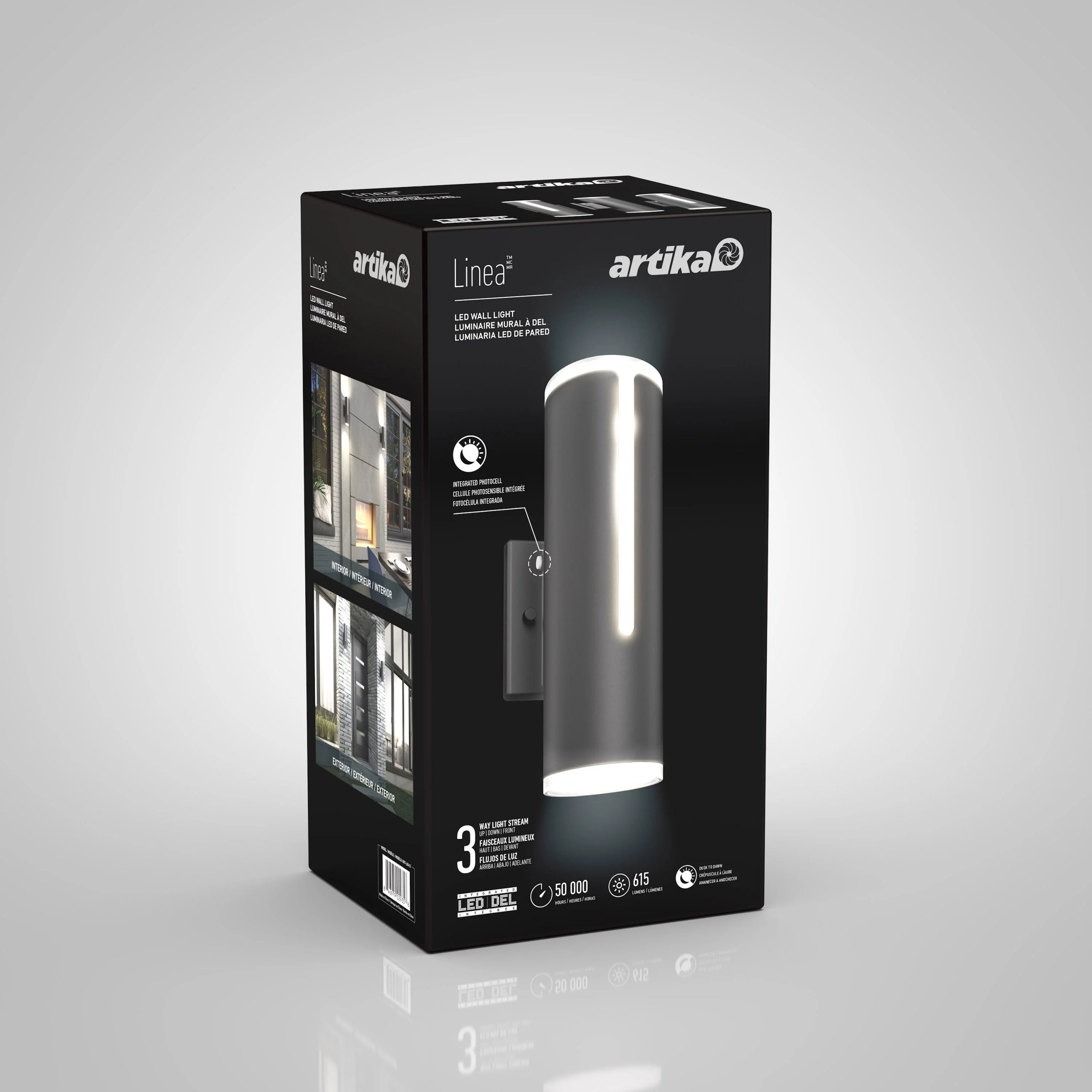Artika Linea modern indoor-outdoor LED wall light - Image 12