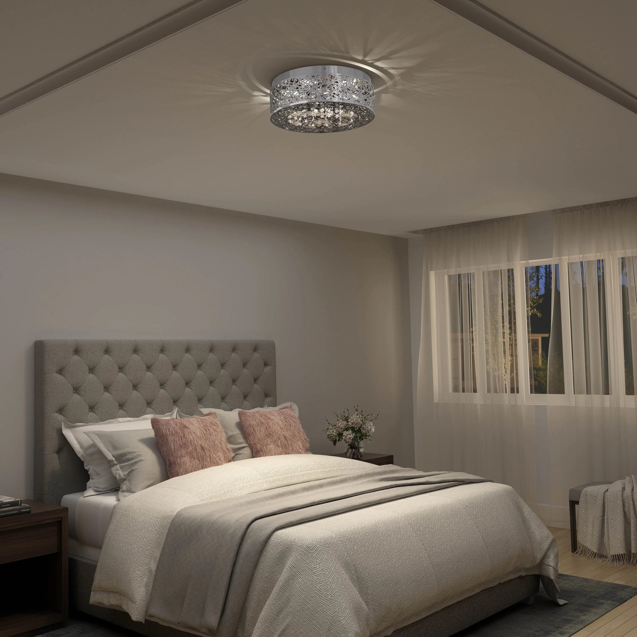Artika Crystal Nest 15 in. (38 cm) LED Flush Mount Ceiling Light - Image 2