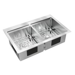 Artika Newport twin bowl 33 in. stainless steel workstation sink