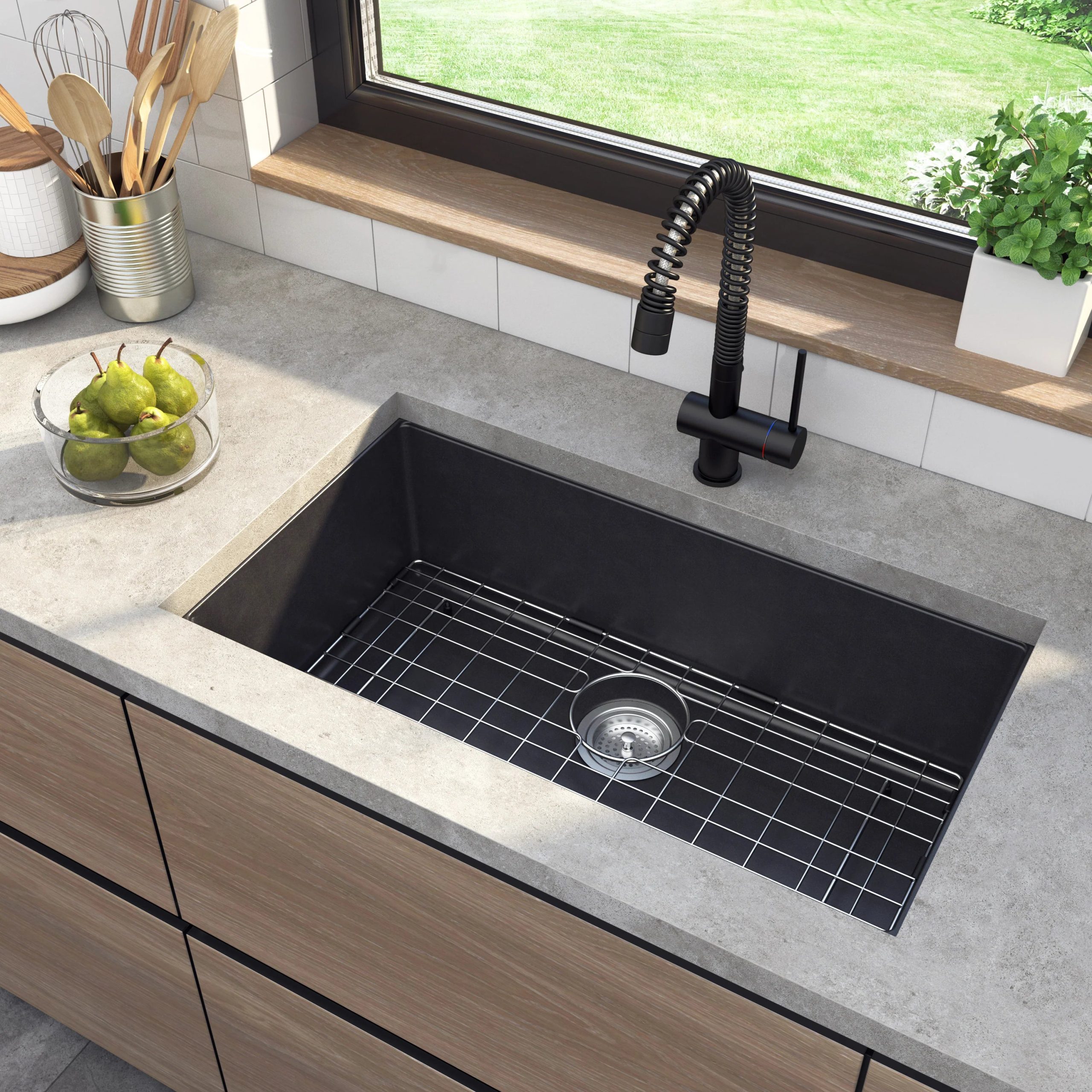 Artika Baycrest 33 in. (84 cm) Single Bowl Kitchen Sink Black - Image 3