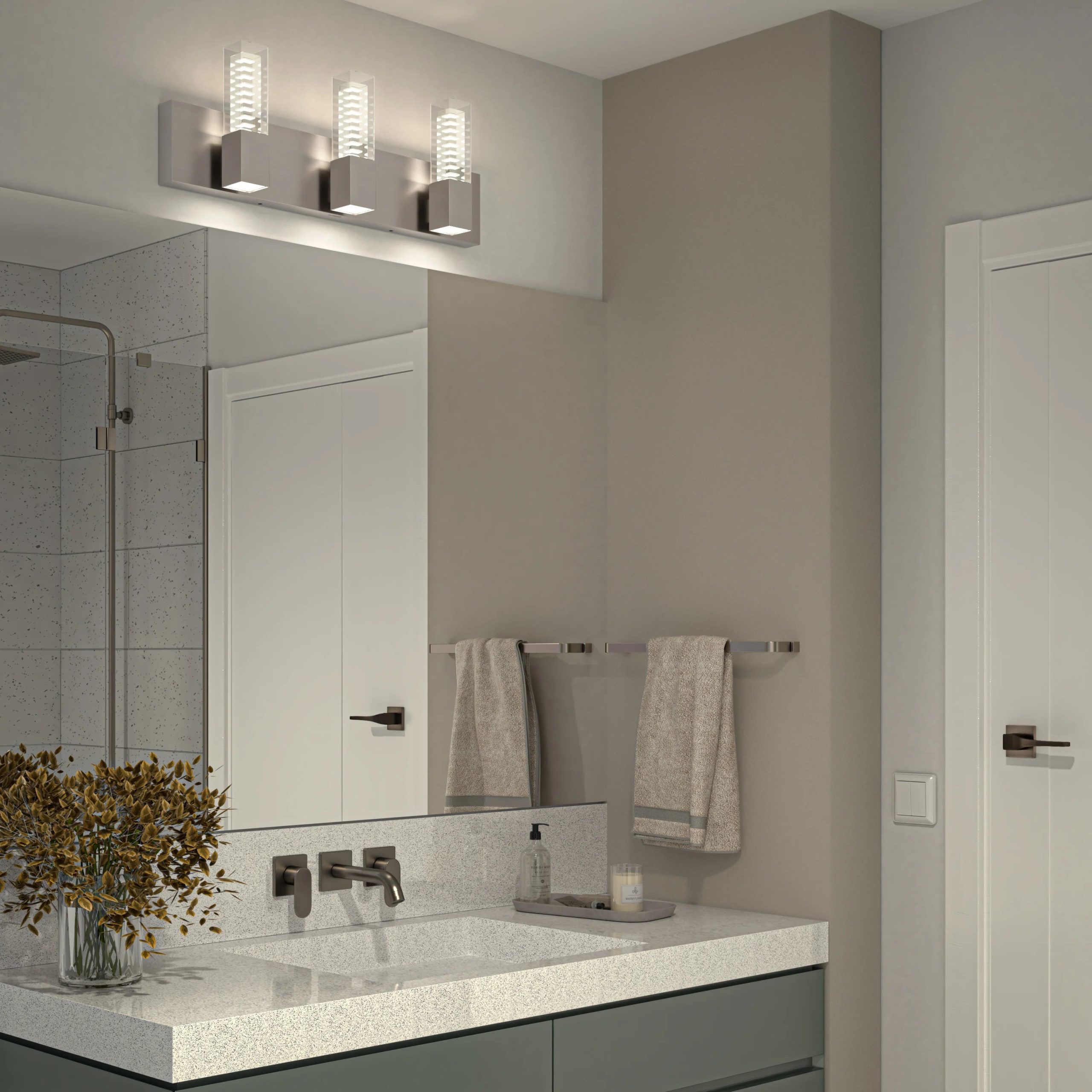 Artika Hologram 24-in (61 cm) 3-Light Modern LED 5-CCT Vanity Light for Bathroom - Image 5