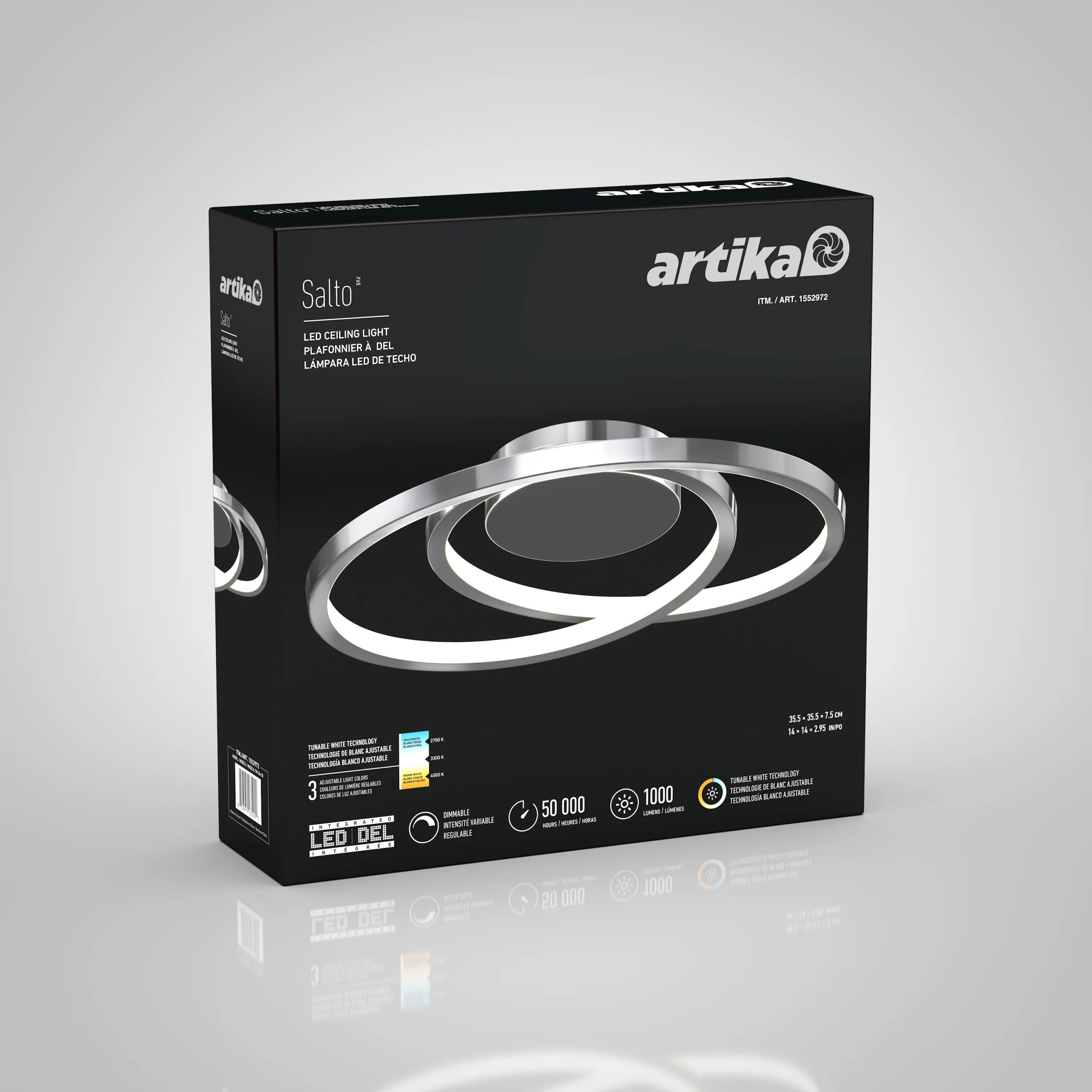 Artika Salto 14 in. (36 cm) Modern LED Flush Mount Ceiling Light - Image 5
