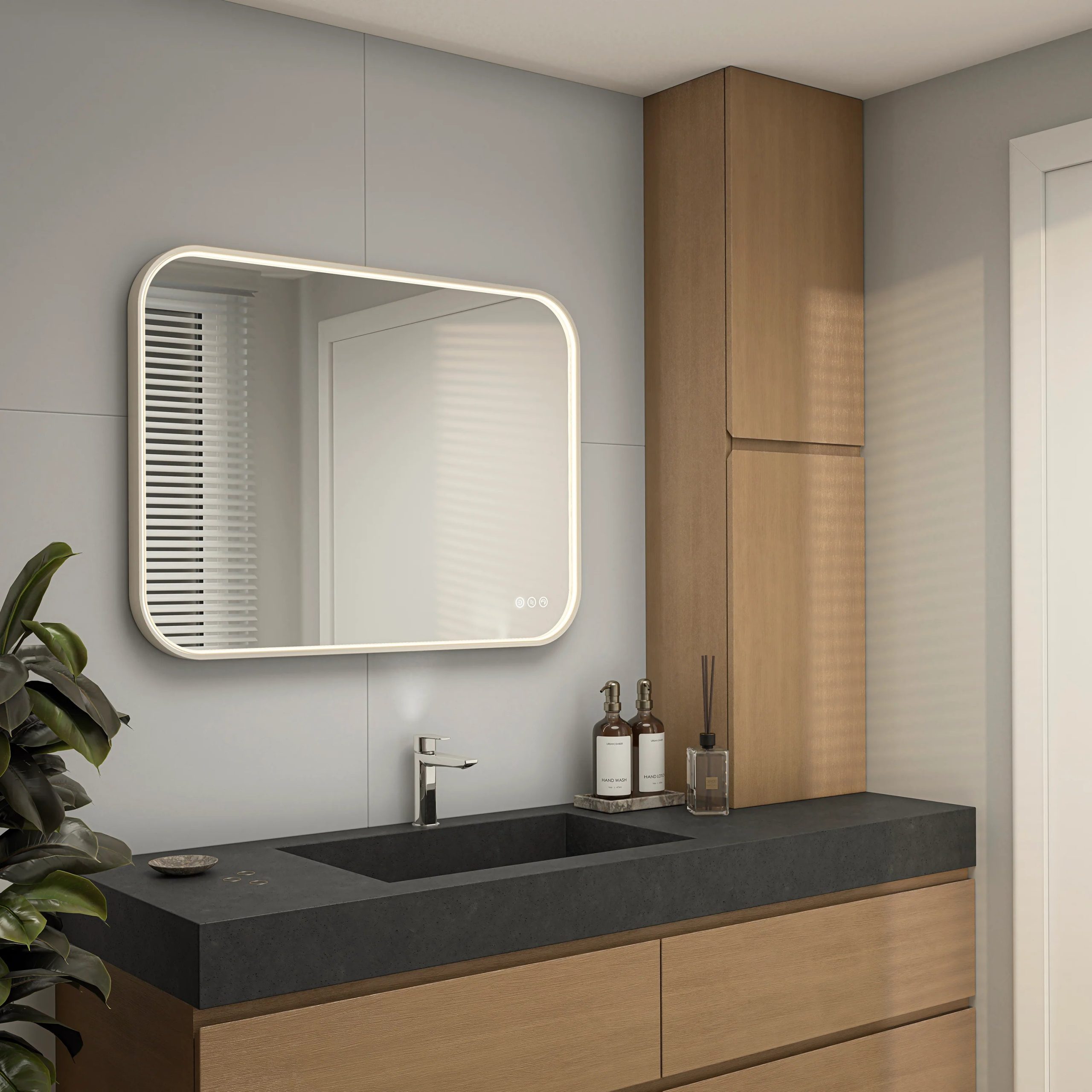 Artika Royce 24 in. x 32 in. (61 x 81 cm) Dimmable Anti-Fog LED Mirror - Image 67
