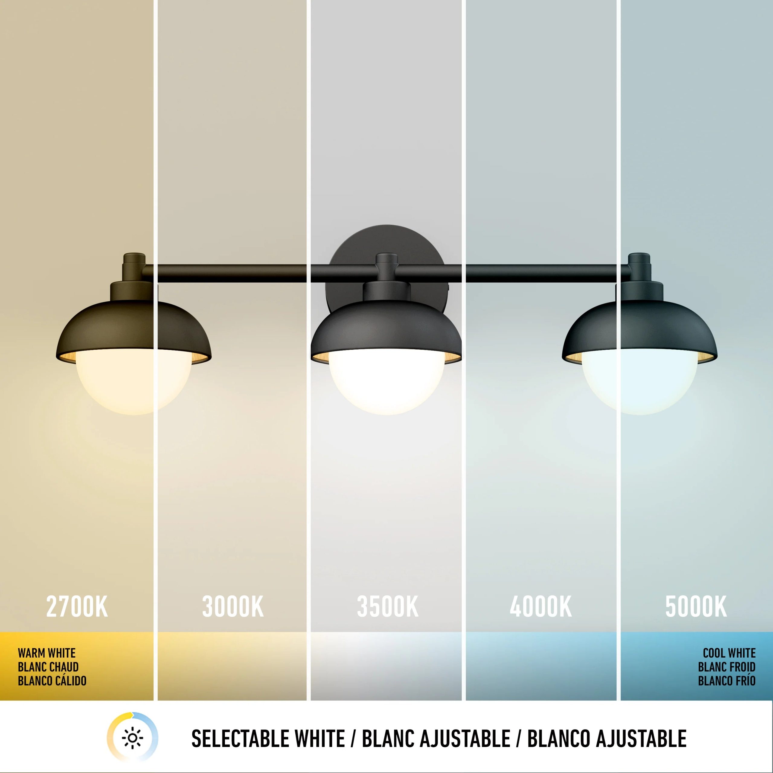 Artika Boden 27-in (69 cm) Integrated LED 5-CCT Vanity Light Bar for Bathroom - Image 9