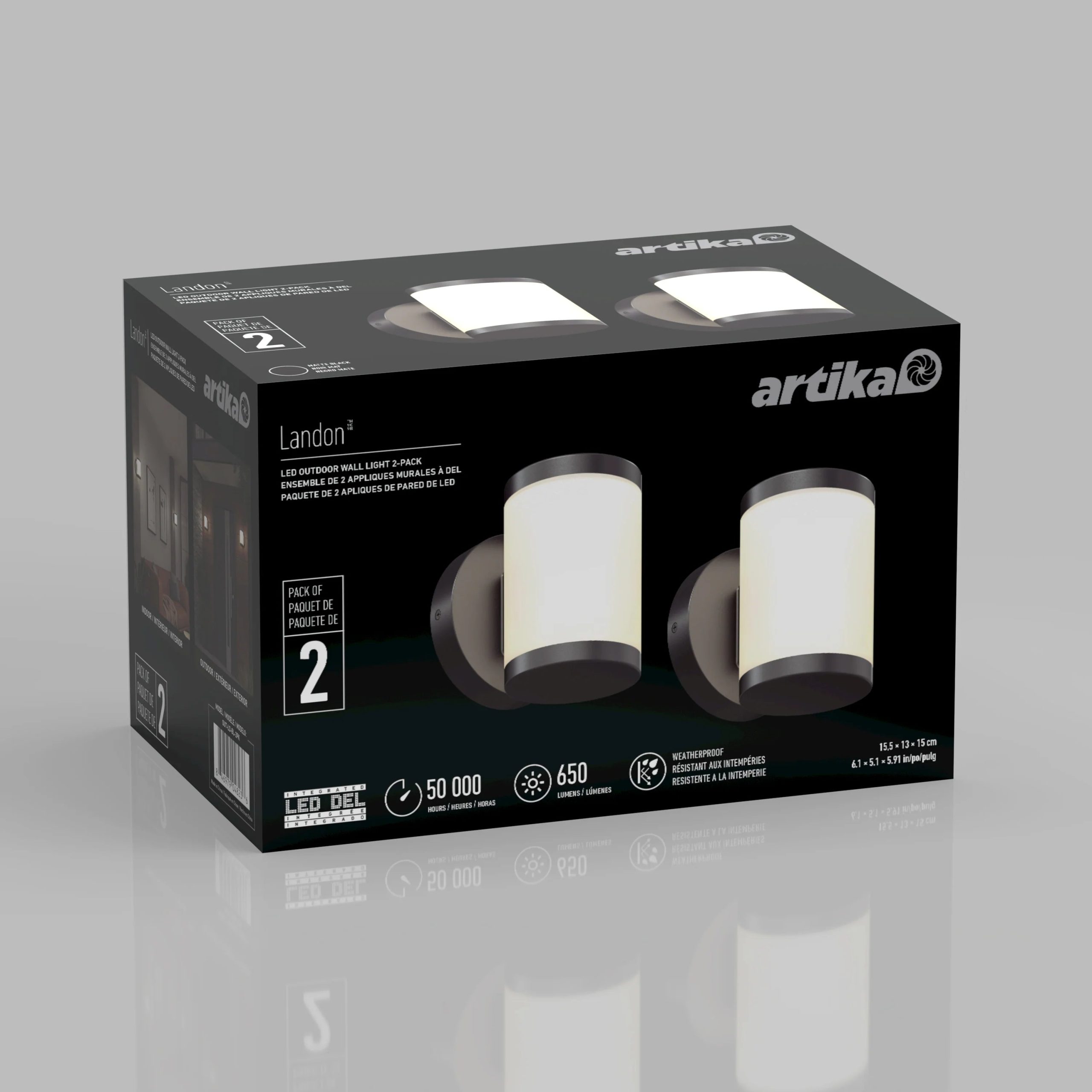 Artika Landon LED Outdoor Wall Light 2-Pack - Image 13