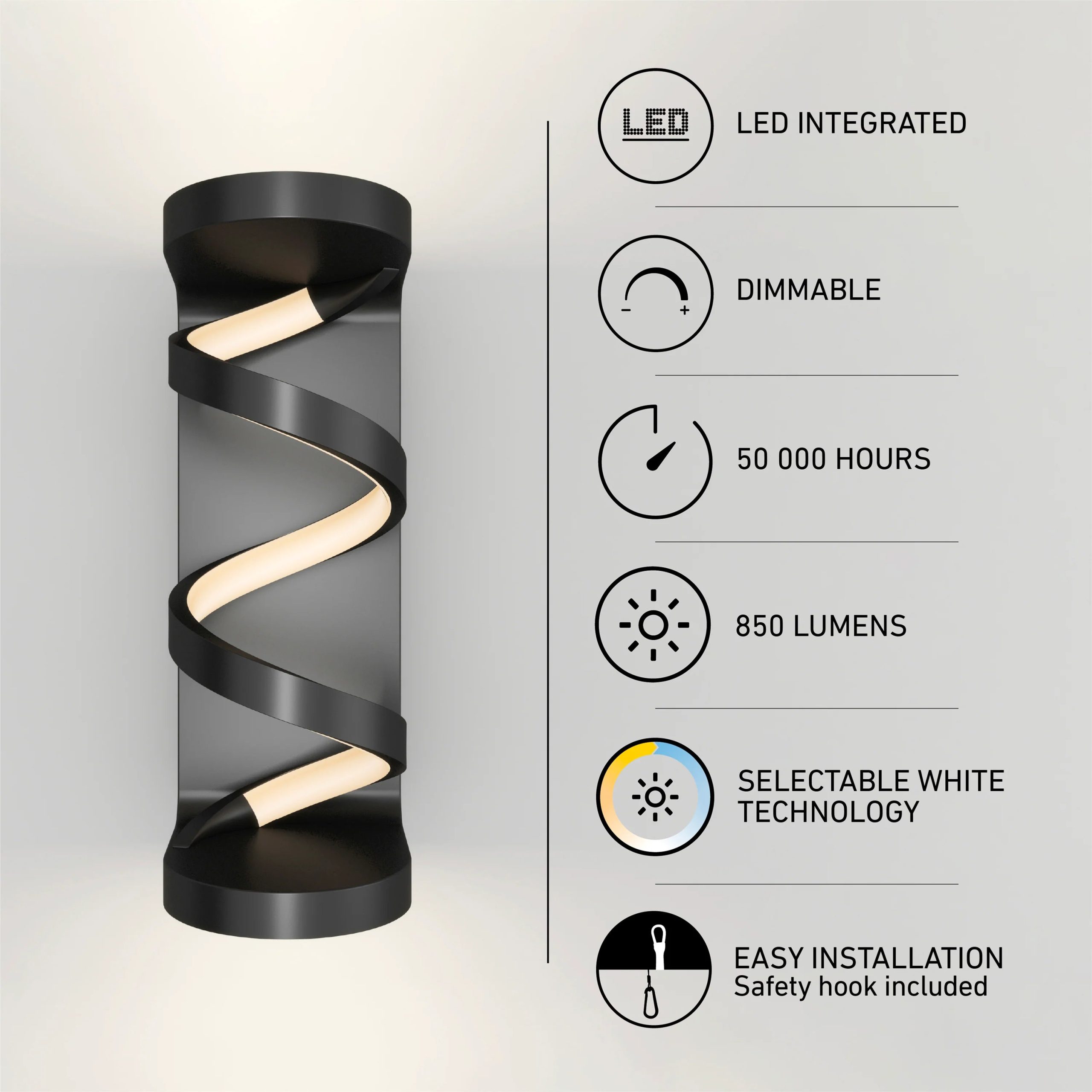 Artika Swirl indoor-outdoor LED wall light - Image 7