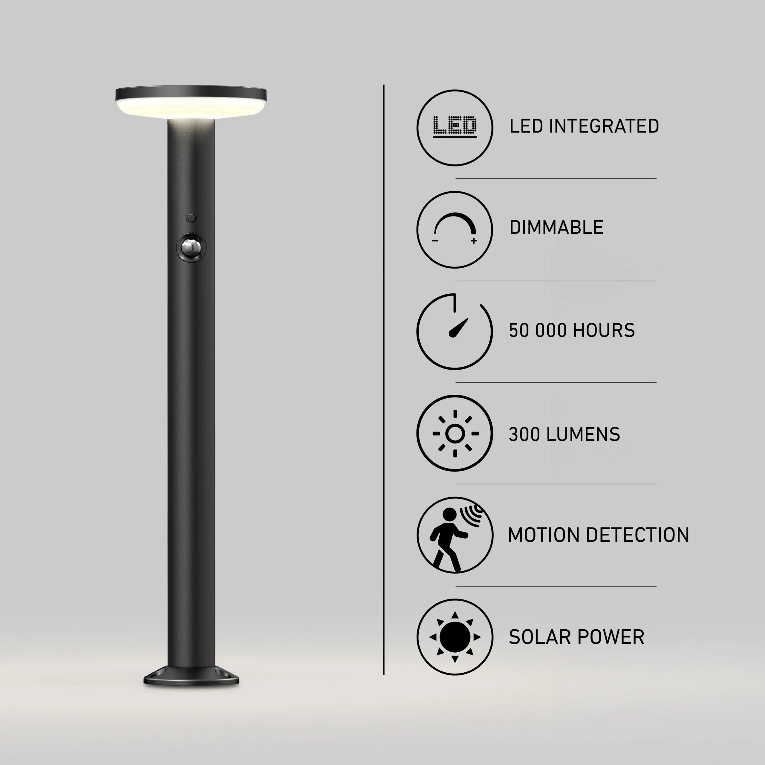 Artika Urbia Solar LED Bollard with Motion Sensor - Image 18
