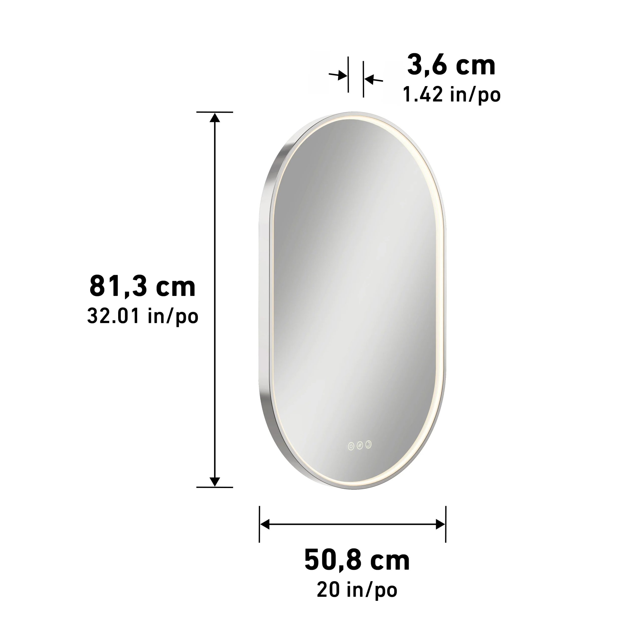 Artika Royce 20 in. x 32 in. (51 x 81 cm) 3 CCT Anti-Fog LED Bathroom Mirror - Image 10