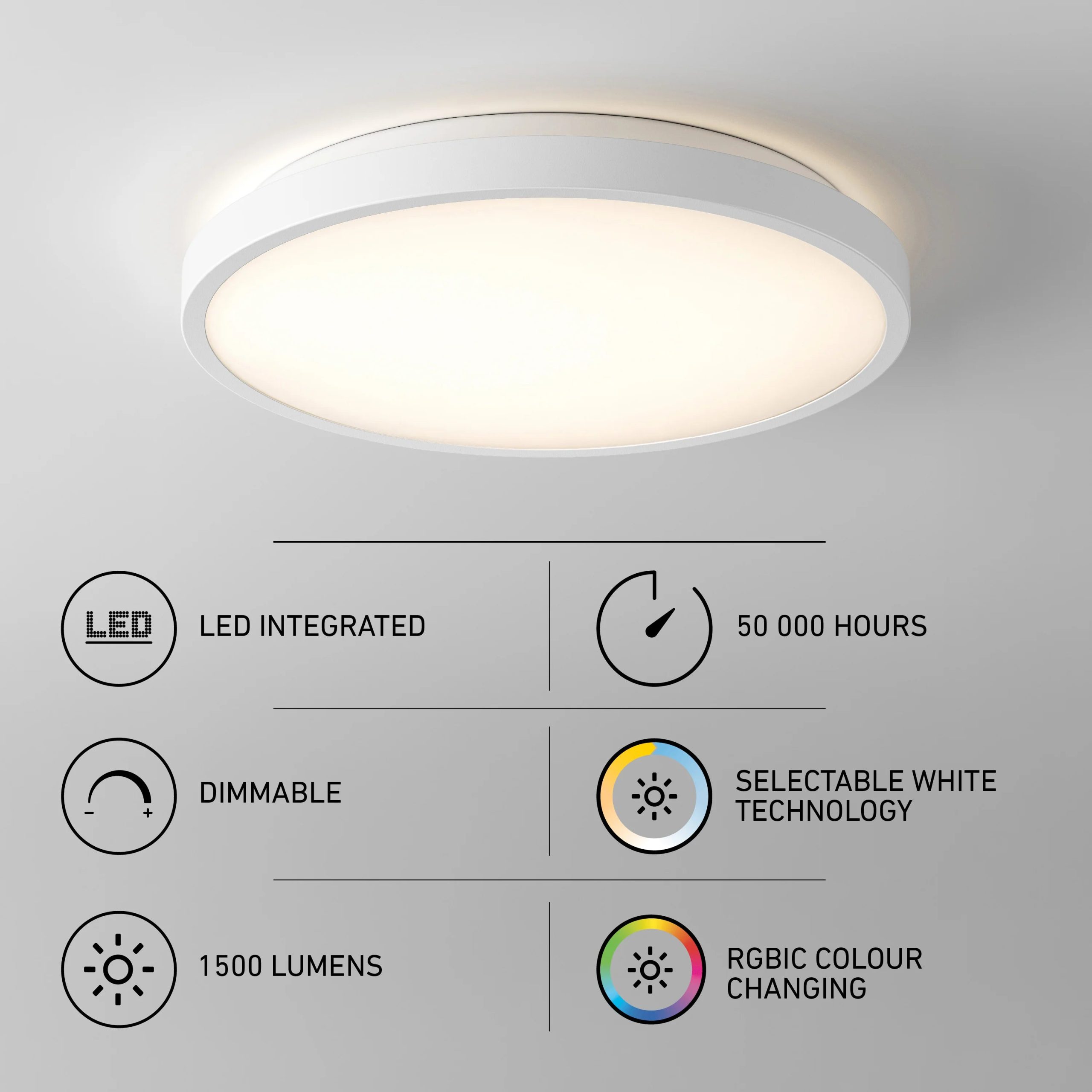 Artika Isara 12 in. (30 cm) RGBIC LED Flush Mount Interchangeable Trim - Image 12