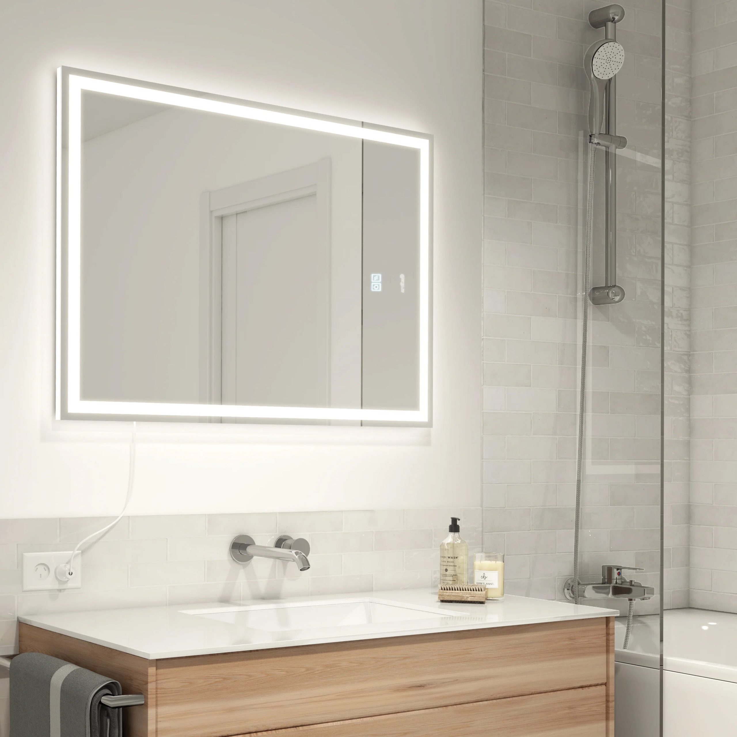 Artika Aurea 24 in. x 31 in. (61 x 79 cm) Anti-Fog LED Bathroom Mirror - Image 8